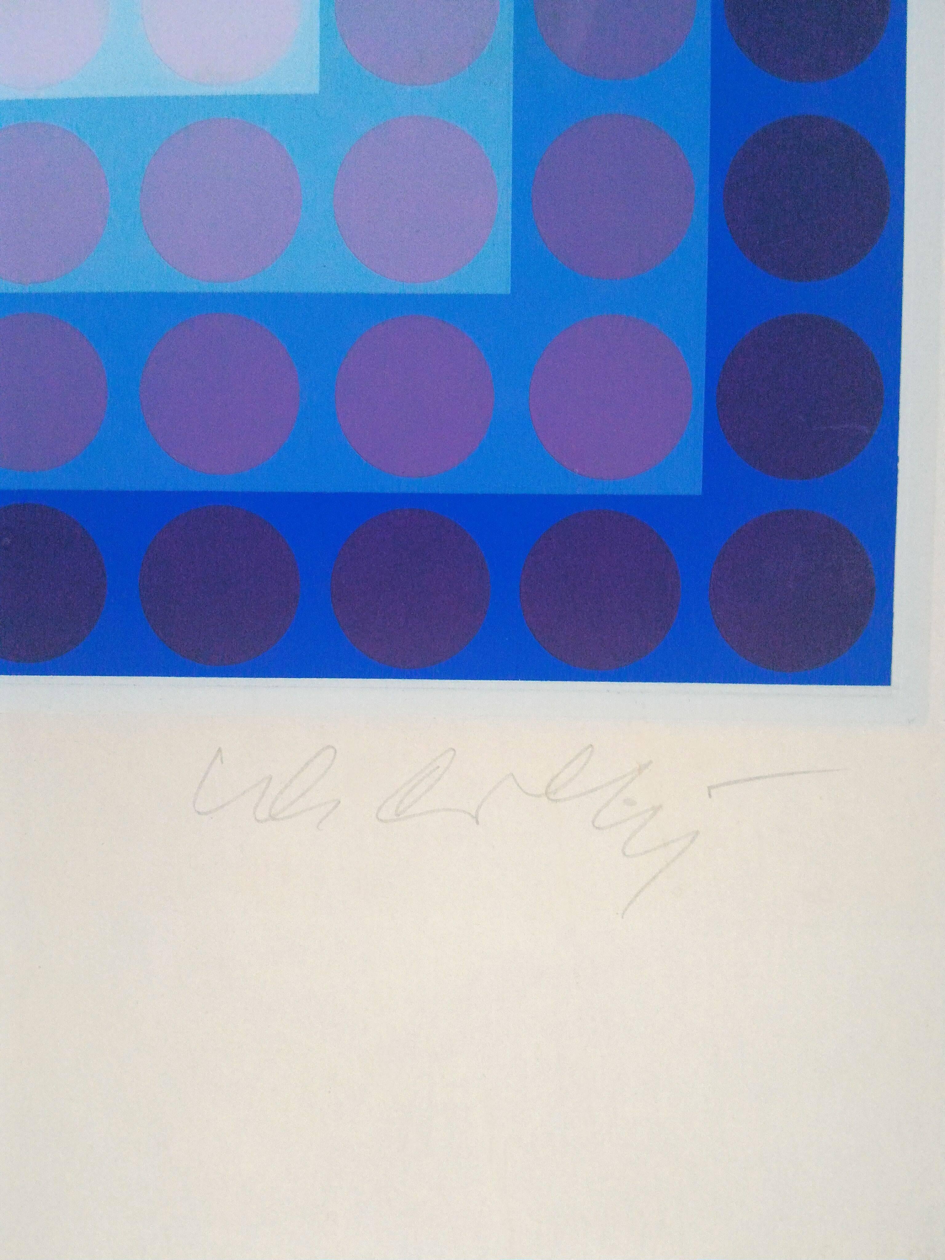 Very rare op art, Victor Vasarely, original screen-print signed in pencil by the artist.

Title: Vega, Kinetic composition; screen-print in colours, signed and numbered 72/267 in pencil, blind stamp by Denise Rene Editeur, Paris,