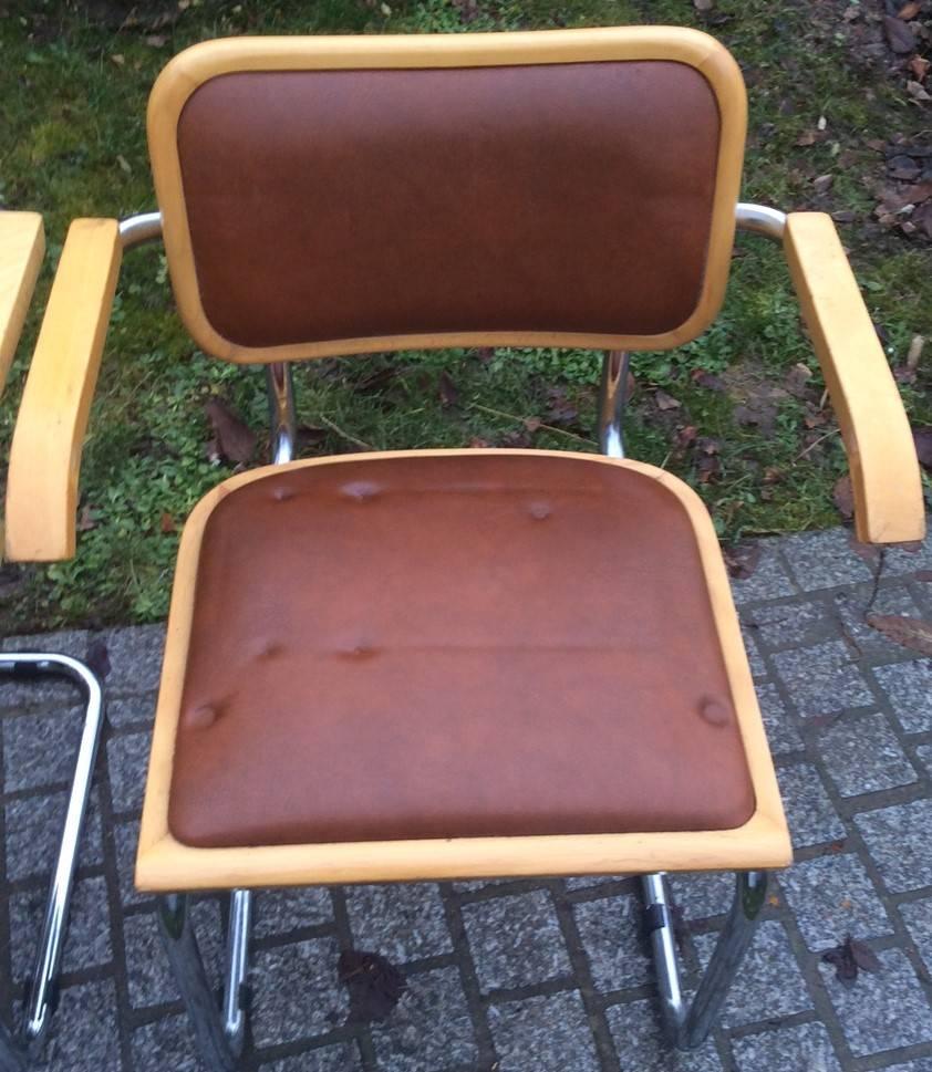 20th Century Set of Six French Bauhaus Marcel Breuer Armchairs