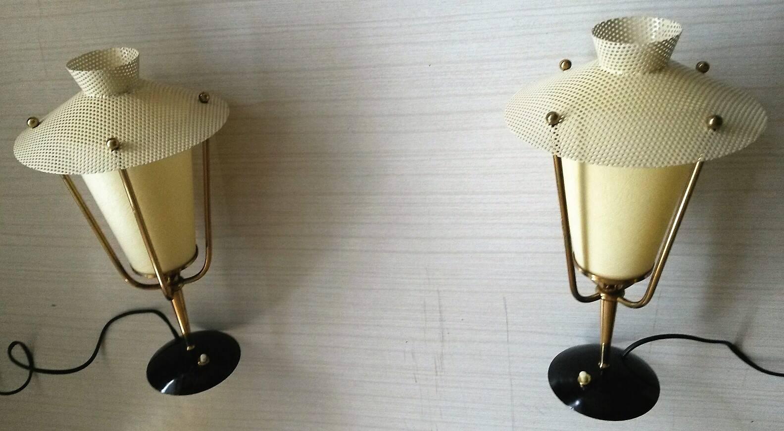 Mid-Century Modern Maison Arlus Pair of Table Lamps, French Mid Century Modern 1950