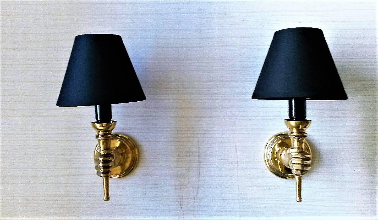 Pair of French Neoclassical Gilt Bronze Sconces, Andrè Arbus, 1950s 1