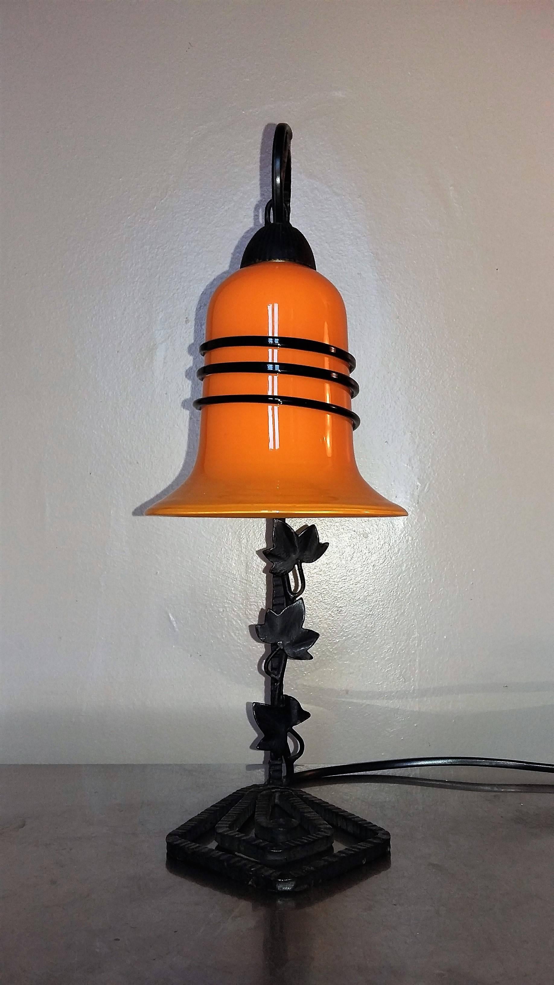 Early 20th Century French Art Deco Table Lamp by Loetz, 1920s