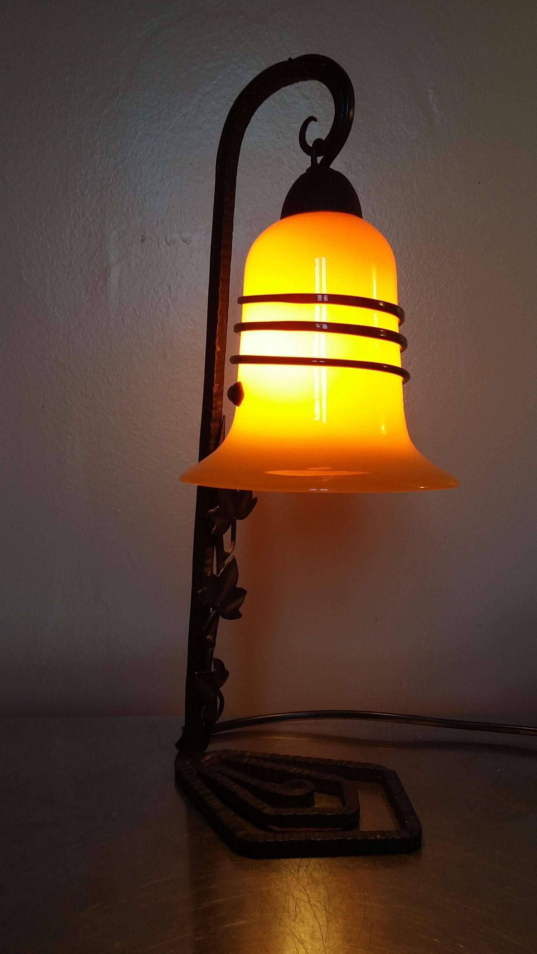 French Art Deco Table Lamp by Loetz, 1920s 2