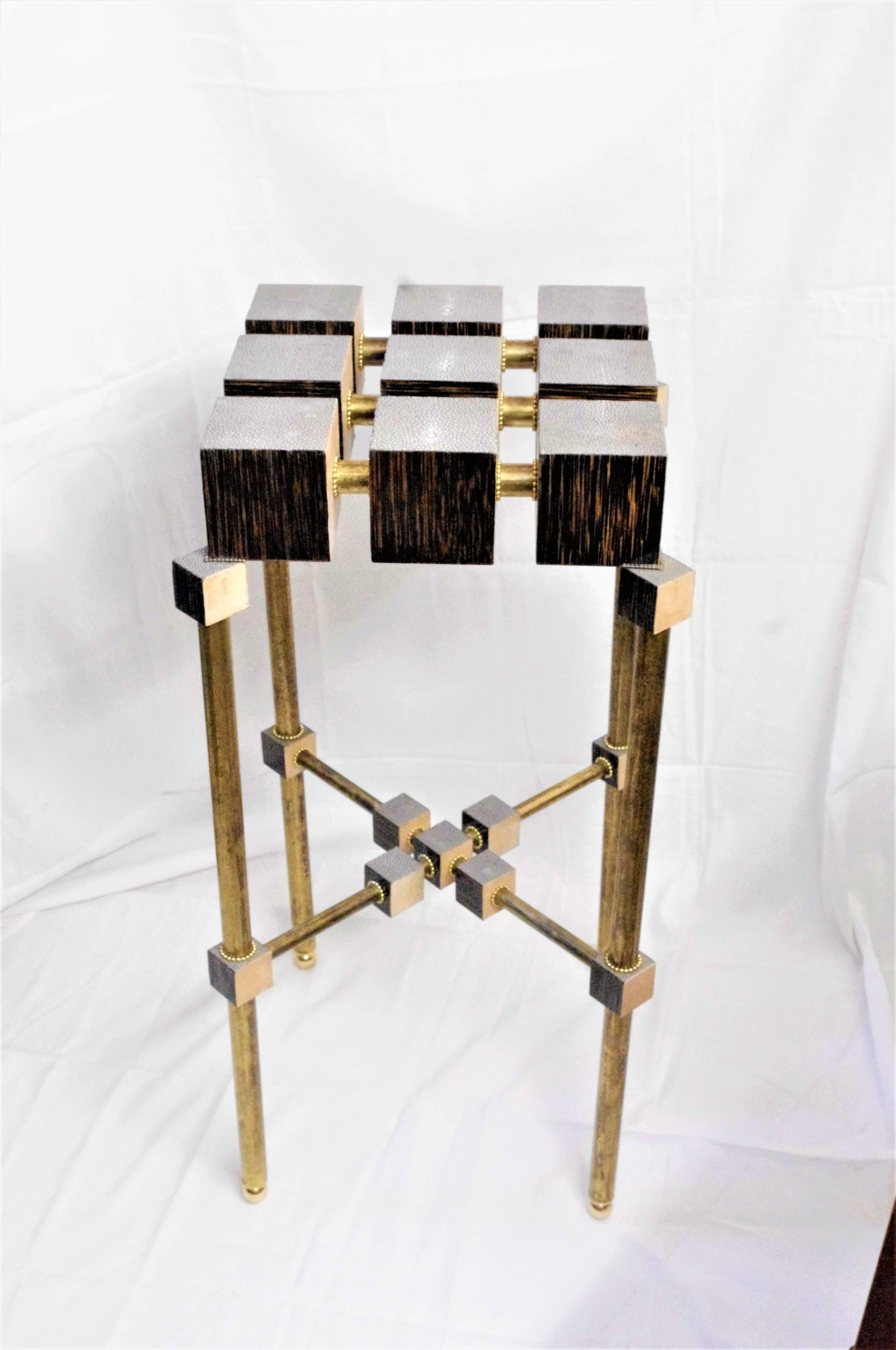 Contemporary Pair of Luxury Handmade Galuchat High Side Tables