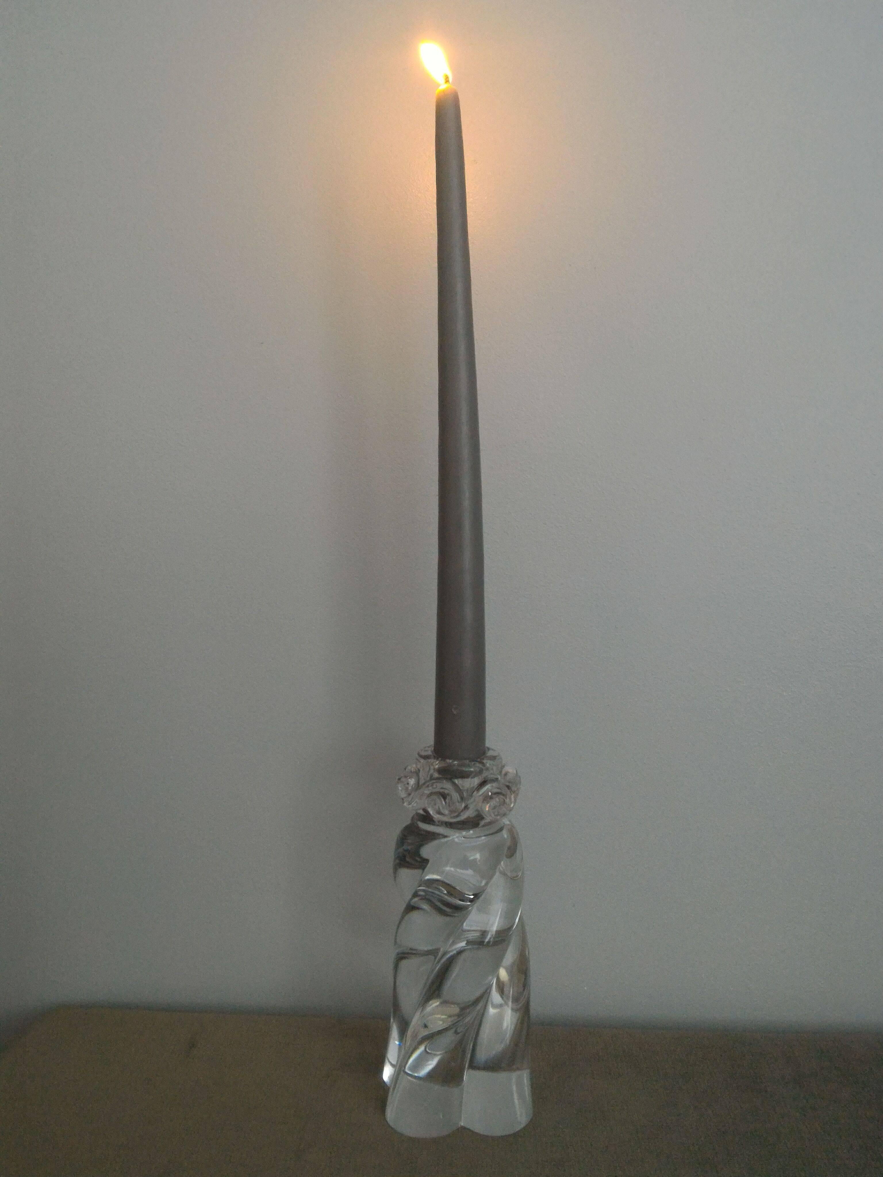 Elegant Baccarat Crystal Candleholder, France 2