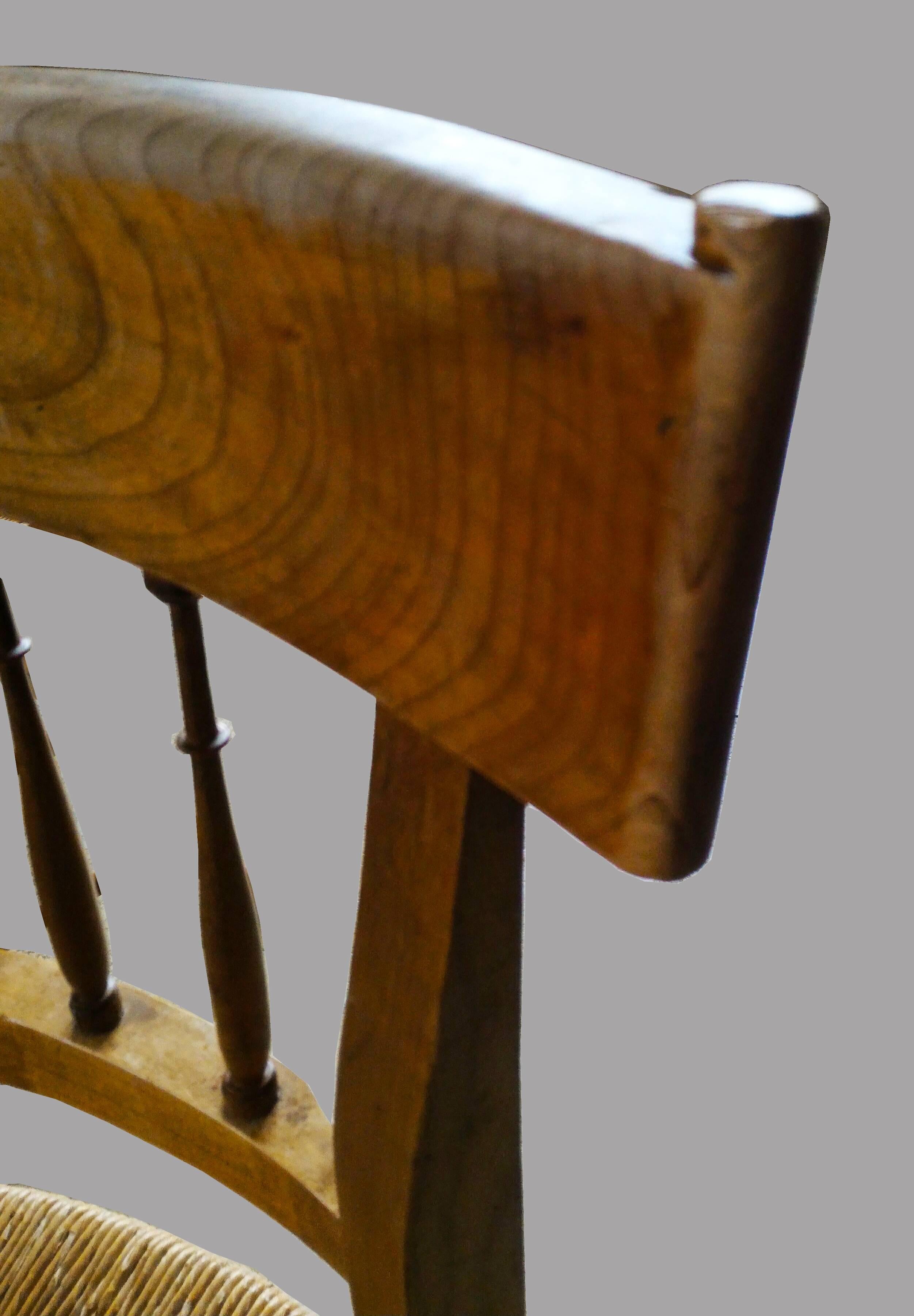 20th Century Set of Eight French Provincial Rush Dining Room Chairs