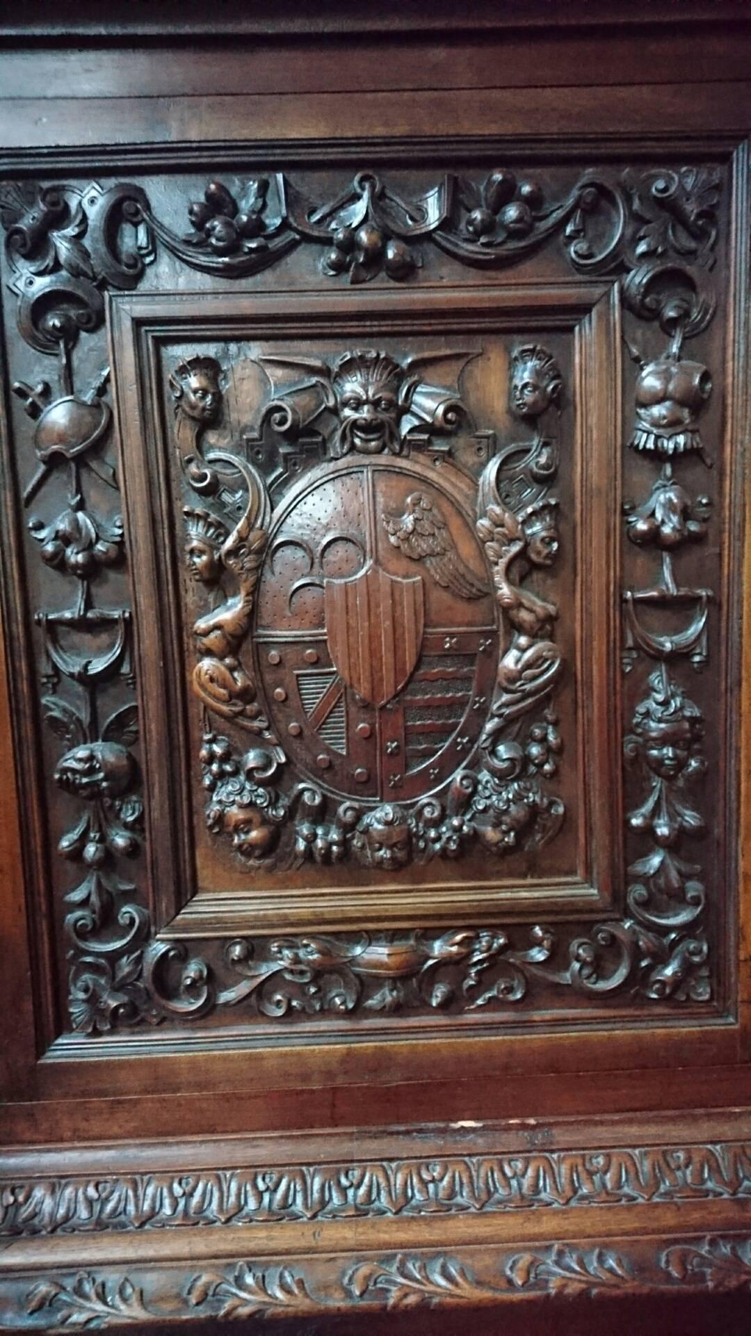 French 19th Century Impressive Renaissance Hand-Carved Cabinet