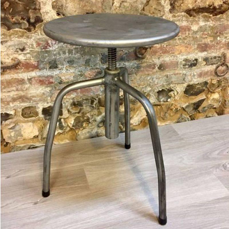 Charming vintage old original Industrial set of several stools in steel, entirely cover by a nice colorless matte varnish. We add a protection under its legs for protecting your floor.
You can adapt easily its height just by turning it.
Please
