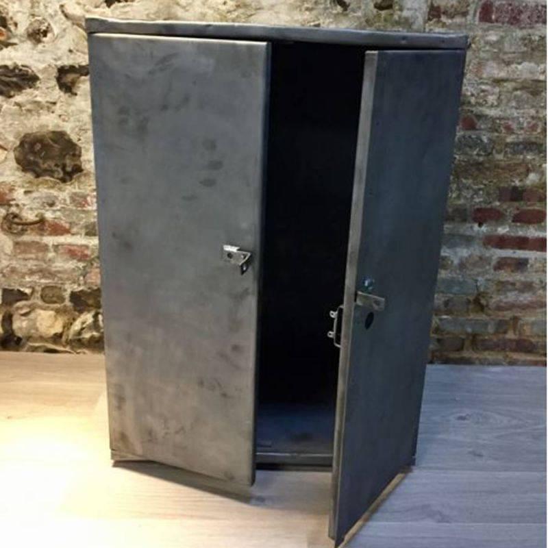 Authentic Industrial office cabinet coming from a very old European factory. It has been polished and covered by a nice colorless matte varnish in order to protect it.
Beautiful patina.


     