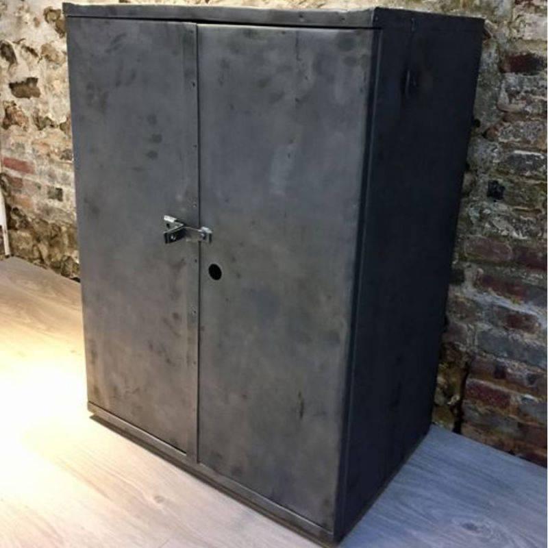 French Original Vintage Industrial Steel European Cabinet