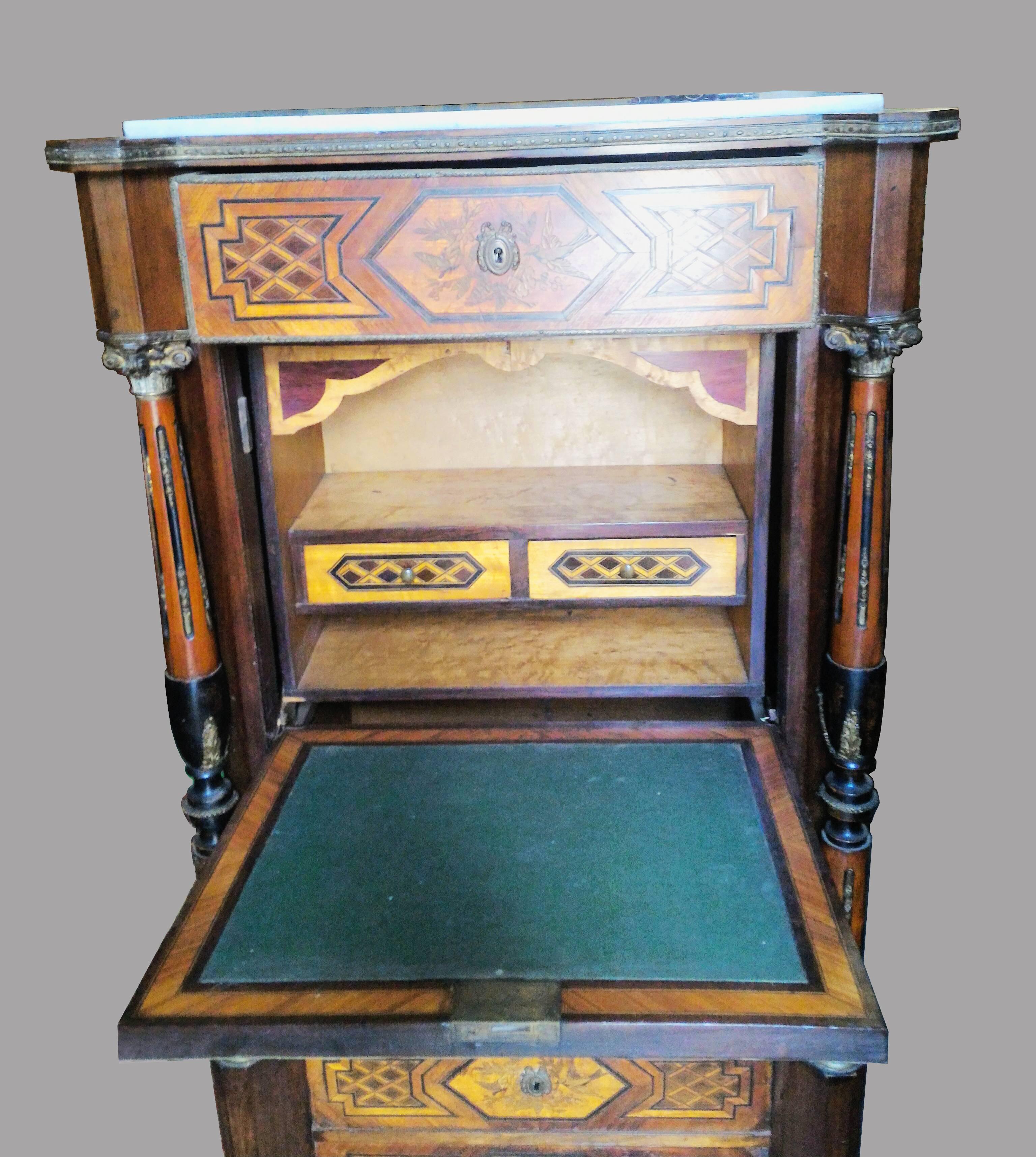 Napoleon III Marquetry Secretary Cabinet, France, 19th Century In Good Condition In Paris, FR