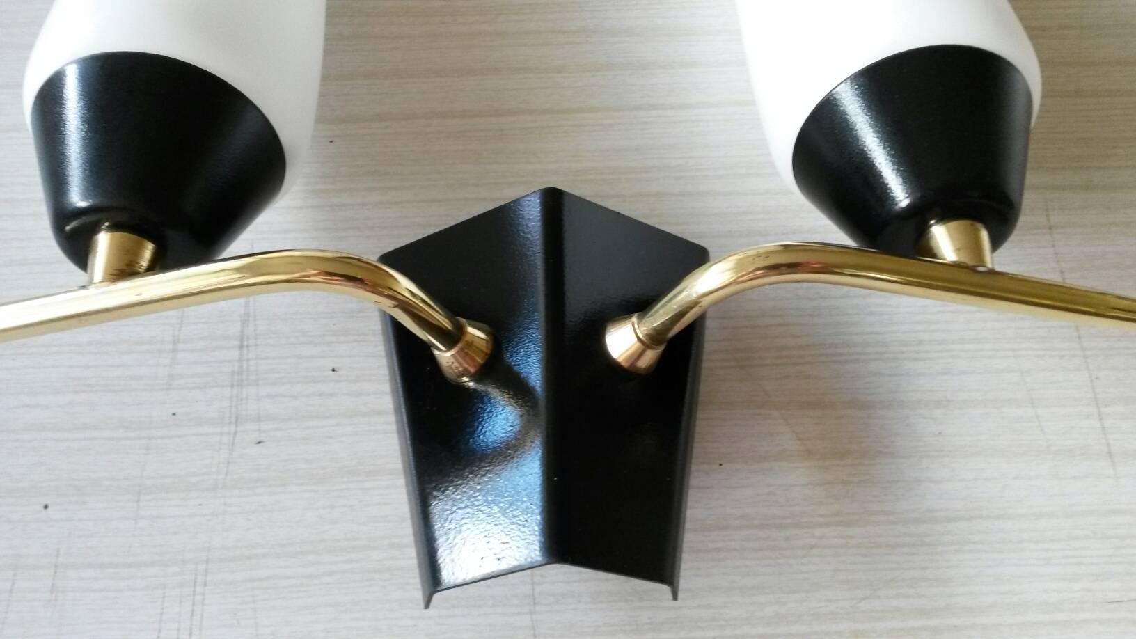Mid-Century Modern Elegant Pair of French Mid-Century Sconces by Lunel
