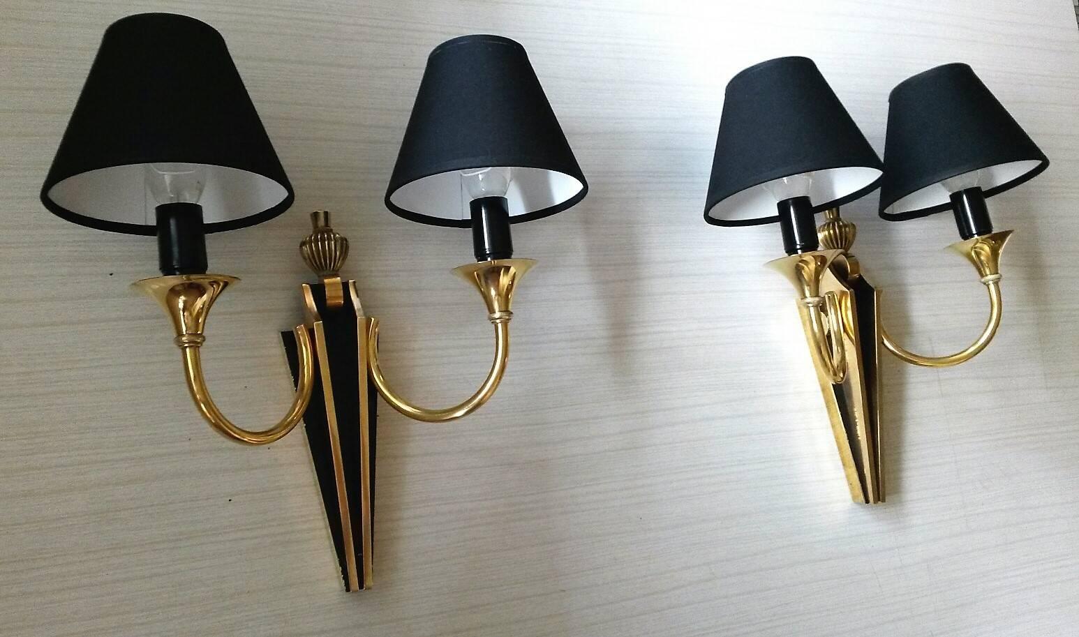 Mid-20th Century Stunning French Neoclassical Style Pair of Two-Arm Sconces by Maison Jansen