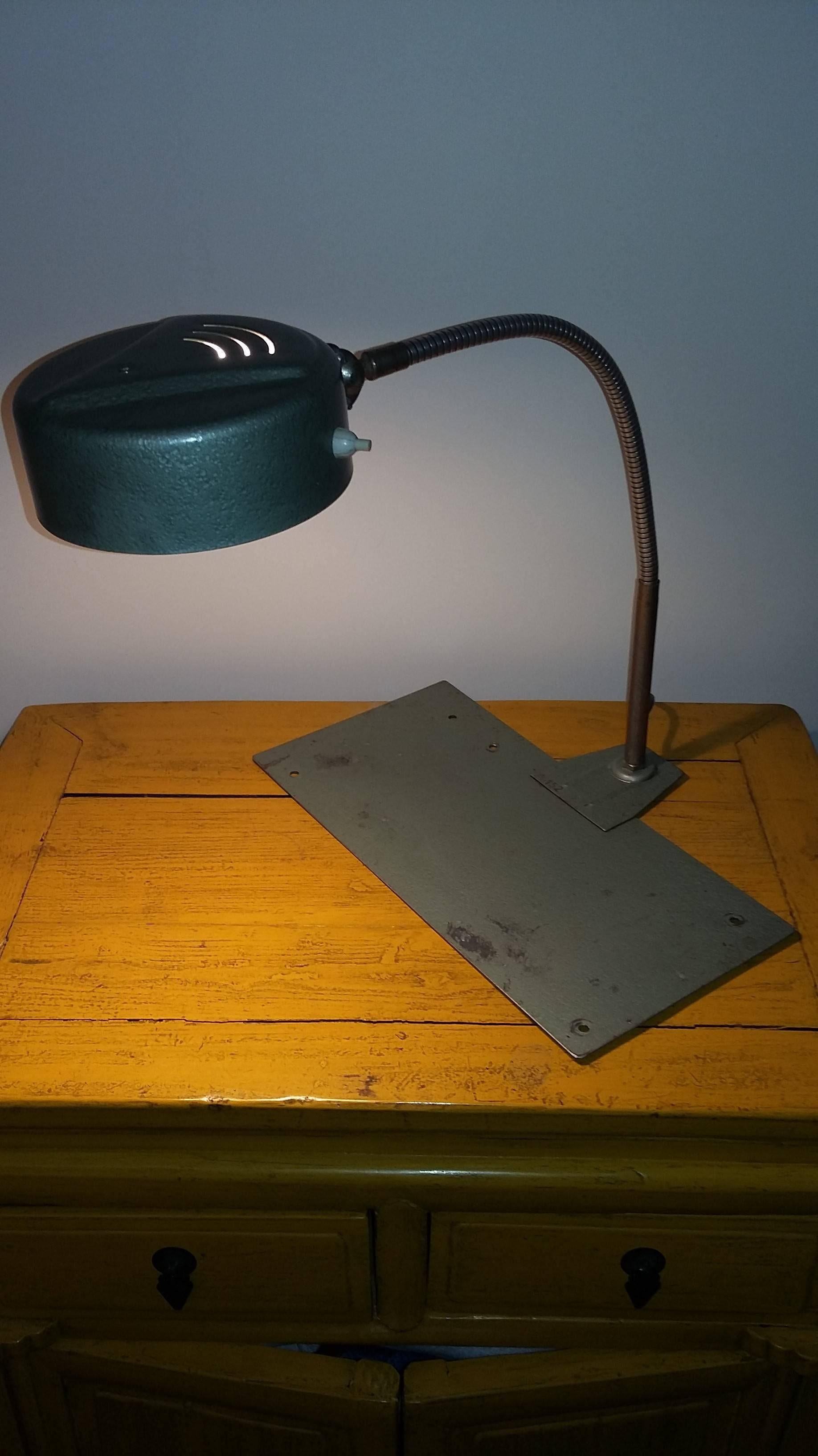 Metal French Industrial Government Vintage  Desk Lamp, 1950s