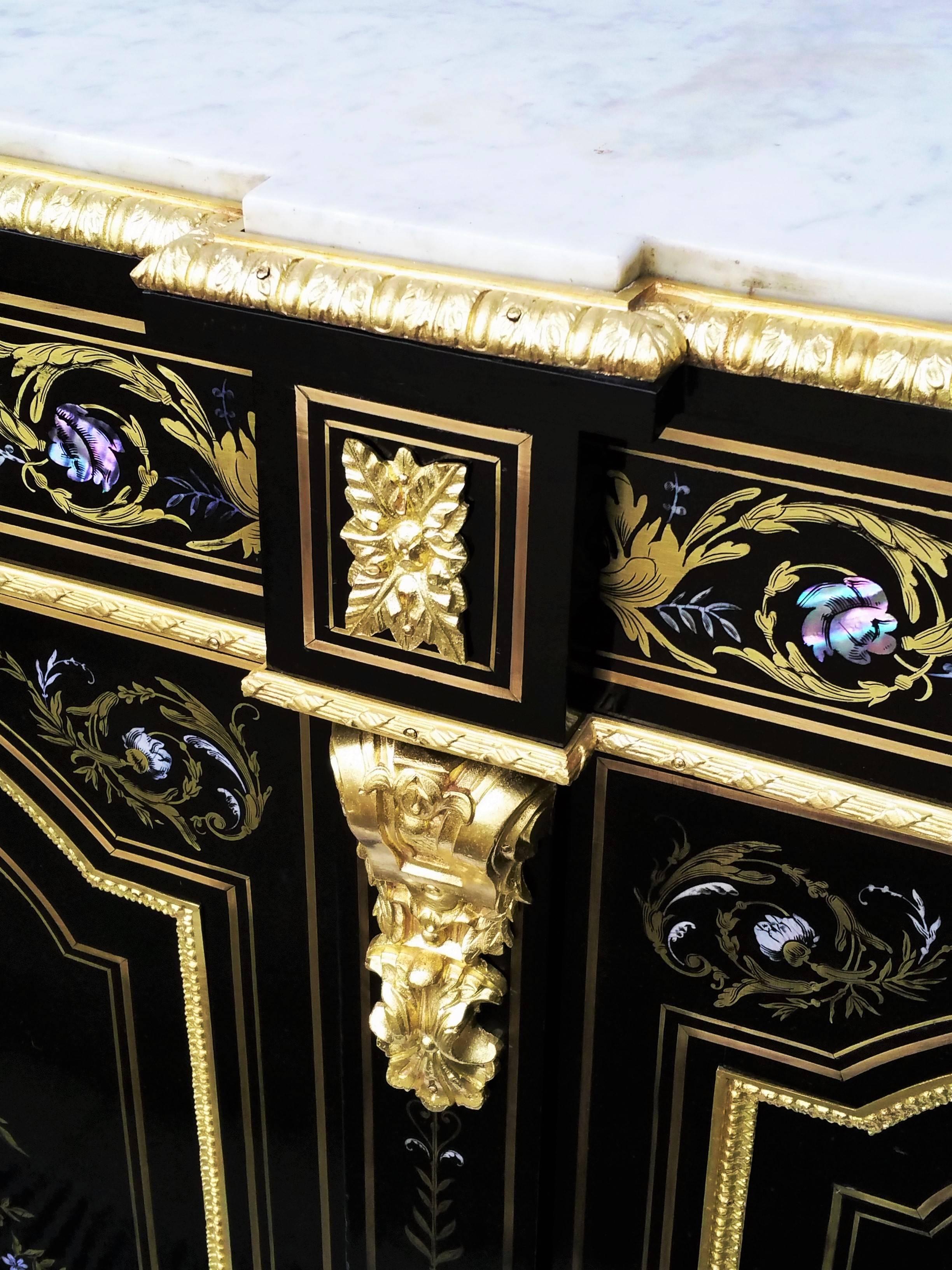 Napoleon III Cabinet Buffet Cabinet Boulle Style, France, 1875 In Good Condition In Paris, FR