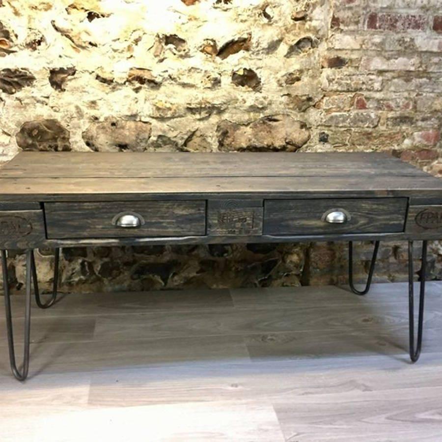 Charming French Industrial table made with original vintage wood, dark gray patina and then varnished. The metal feet is in natural matte steel.

Please contact Parisian Parrots for some special orders in different sizes and patinas.


  