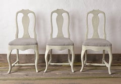 Three Swedish 18th Century Dining Chairs