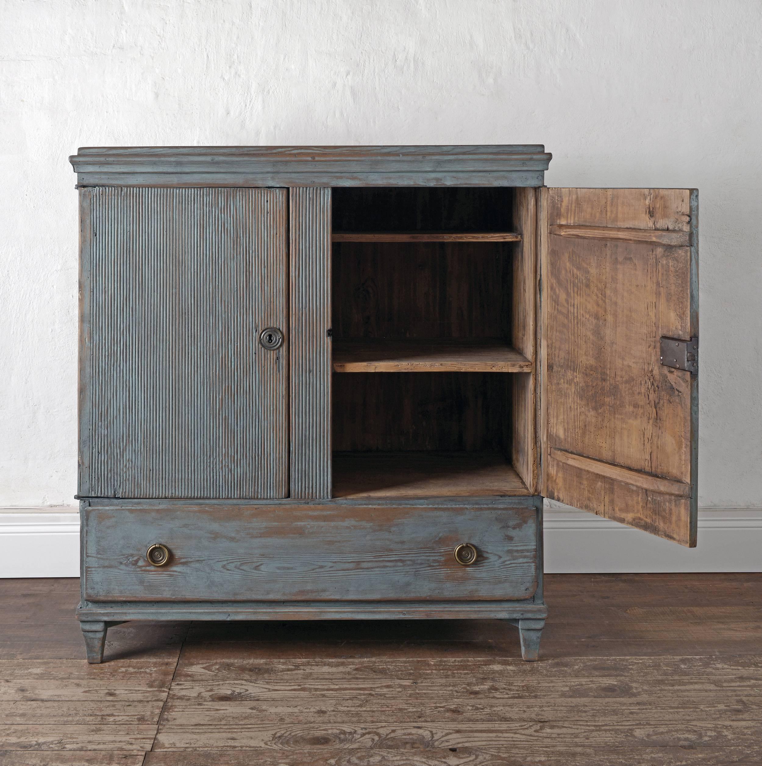 blue painted sideboard