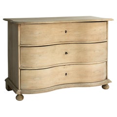 Northern 18th Century Baroque Commode Galbée in Bleached Oak