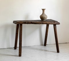 German 19th Century Primitive Minimalistic Table, Beautiful Patina