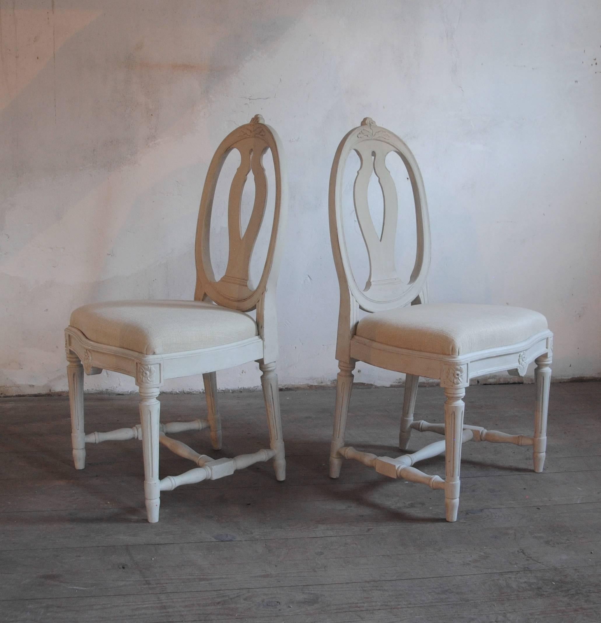 Swedish Pair of Antique Gustavian Style Side Chairs