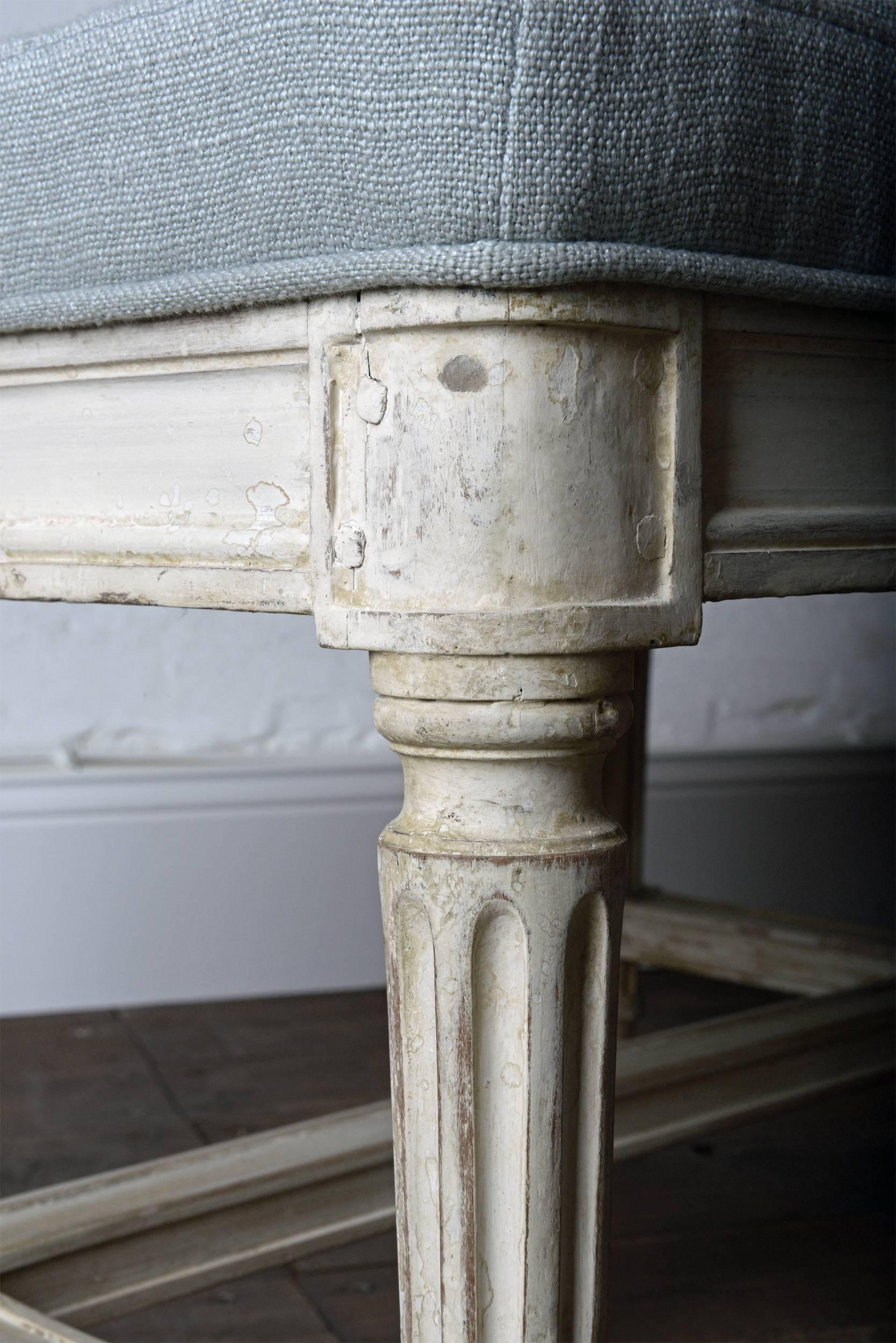 Louis XVI Banquette in Original Paint, Signed with Royal Provenance, circa 1787 1