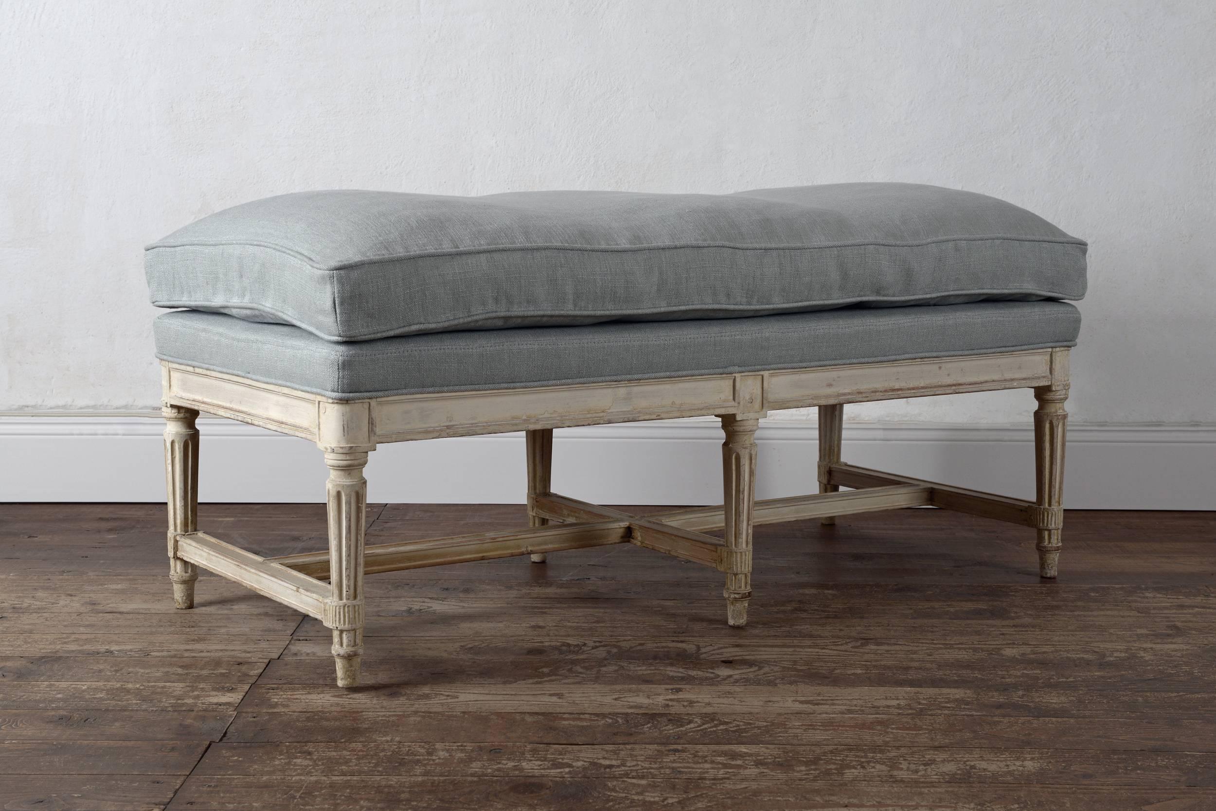 Louis XVI Banquette in Original Paint, Signed with Royal Provenance, circa 1787 5