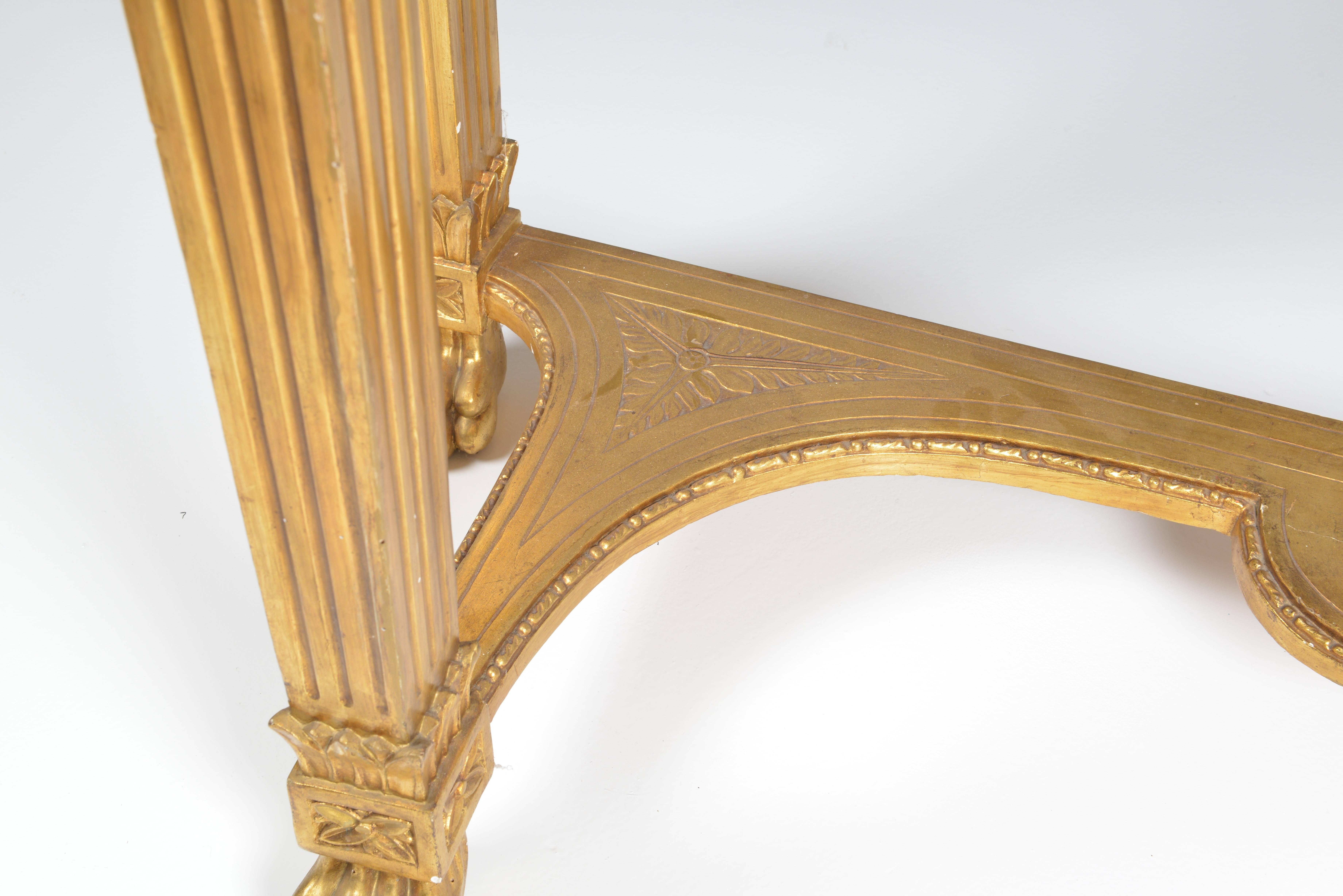 Genovese Giltwood Console with Sand coloured Marble Top, Italy, 1890 3