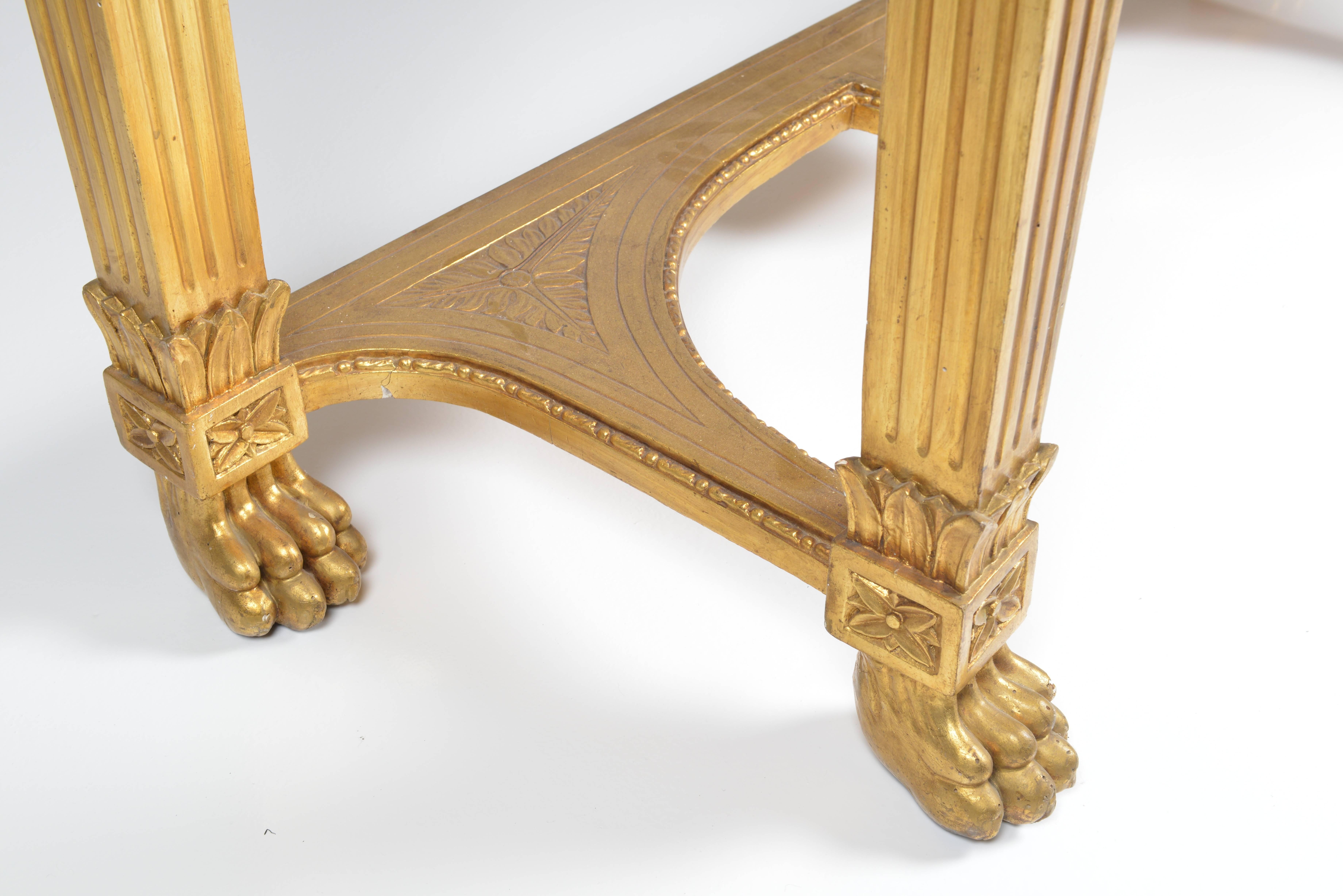 Genovese Giltwood Console with Sand coloured Marble Top, Italy, 1890 1