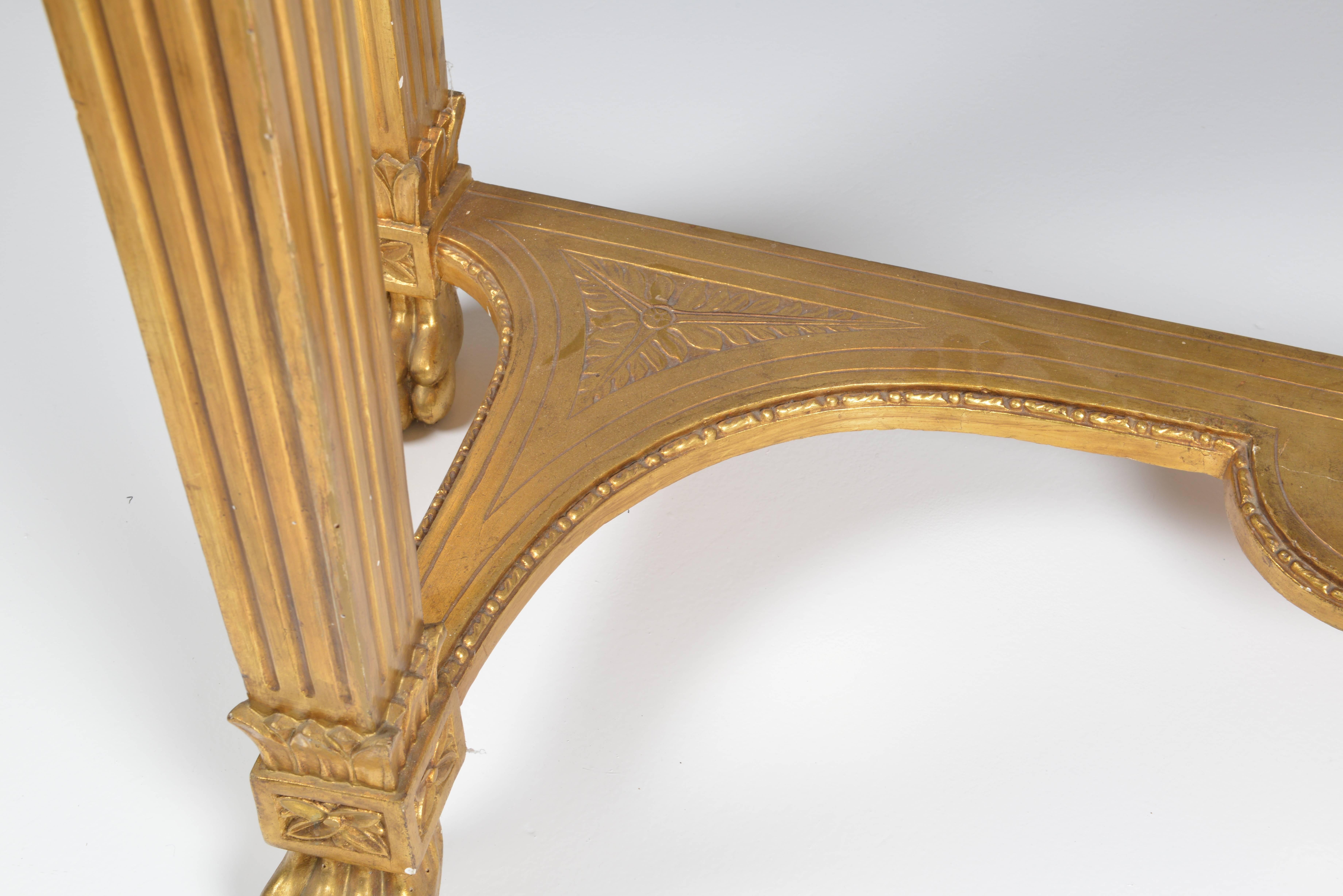 Genovese Giltwood Console with Sand coloured Marble Top, Italy, 1890 4