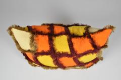 Haute Couture Designers Cushion in Yellow and Orange Patchwork