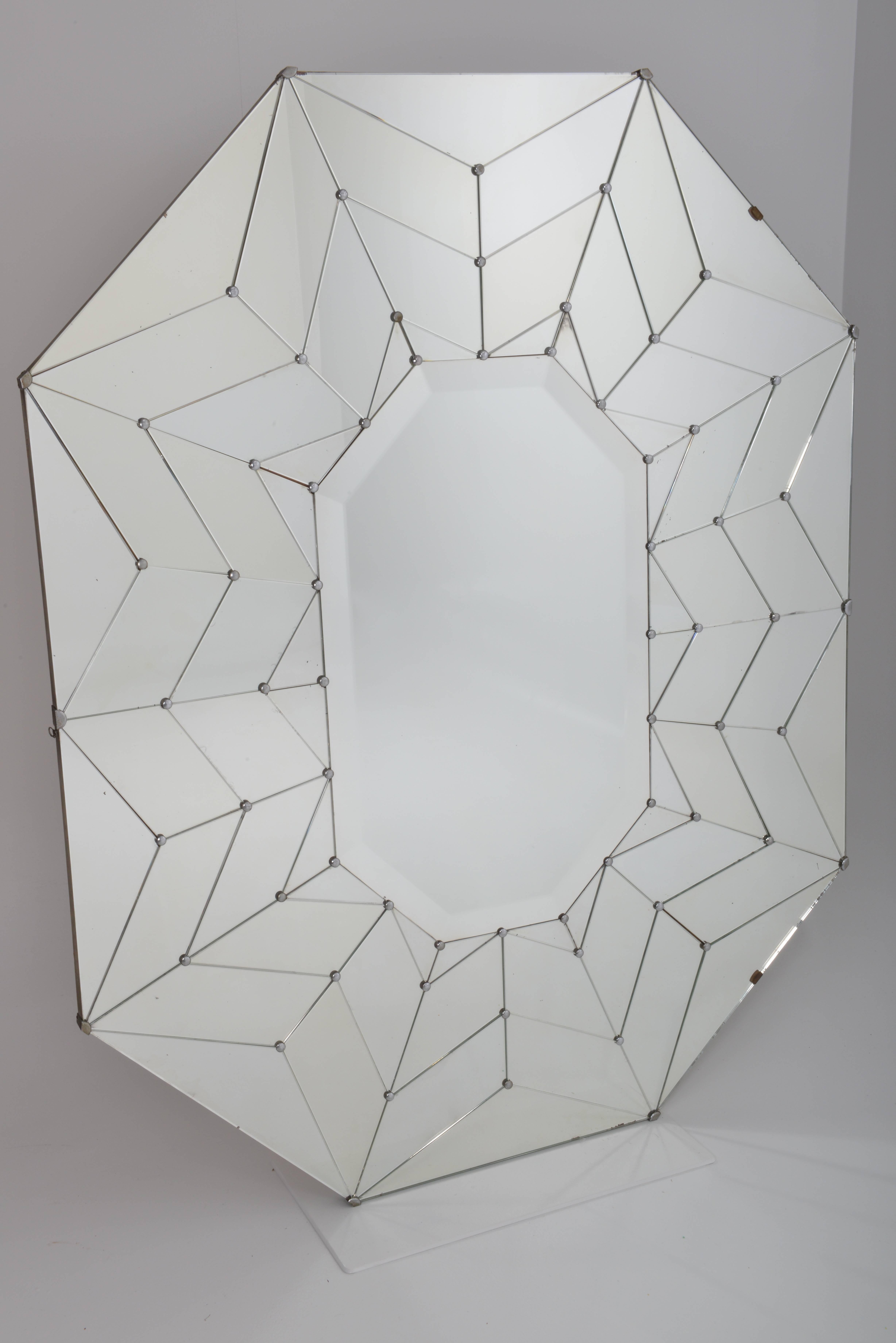 Italian Mid-Century Sunburst Mirror, Octagonal 3