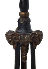 Hollywood Regency Wrought Iron and Brass Floor Lamp