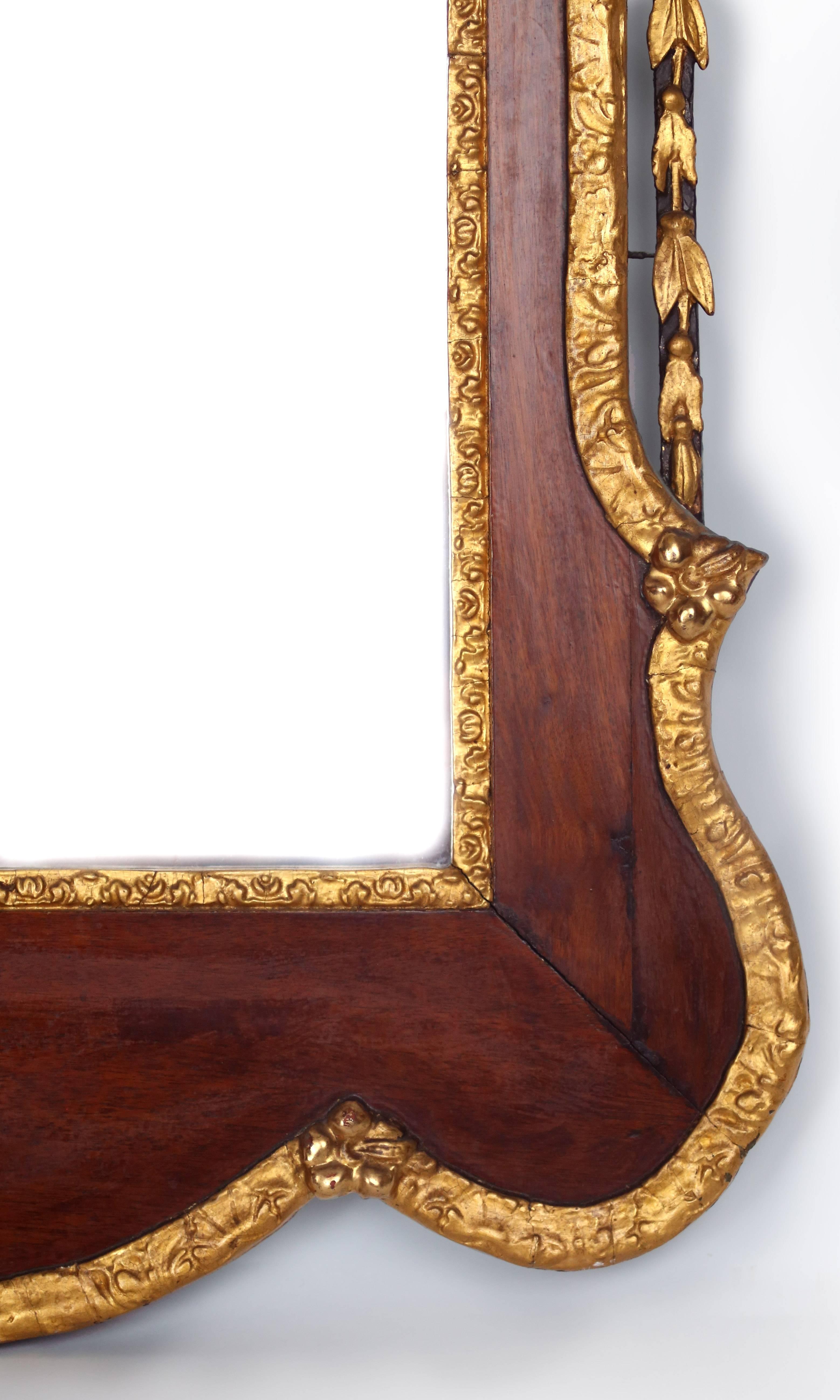 19th Century Centennial Mahogany and Gilt Chippendale Mirror 1