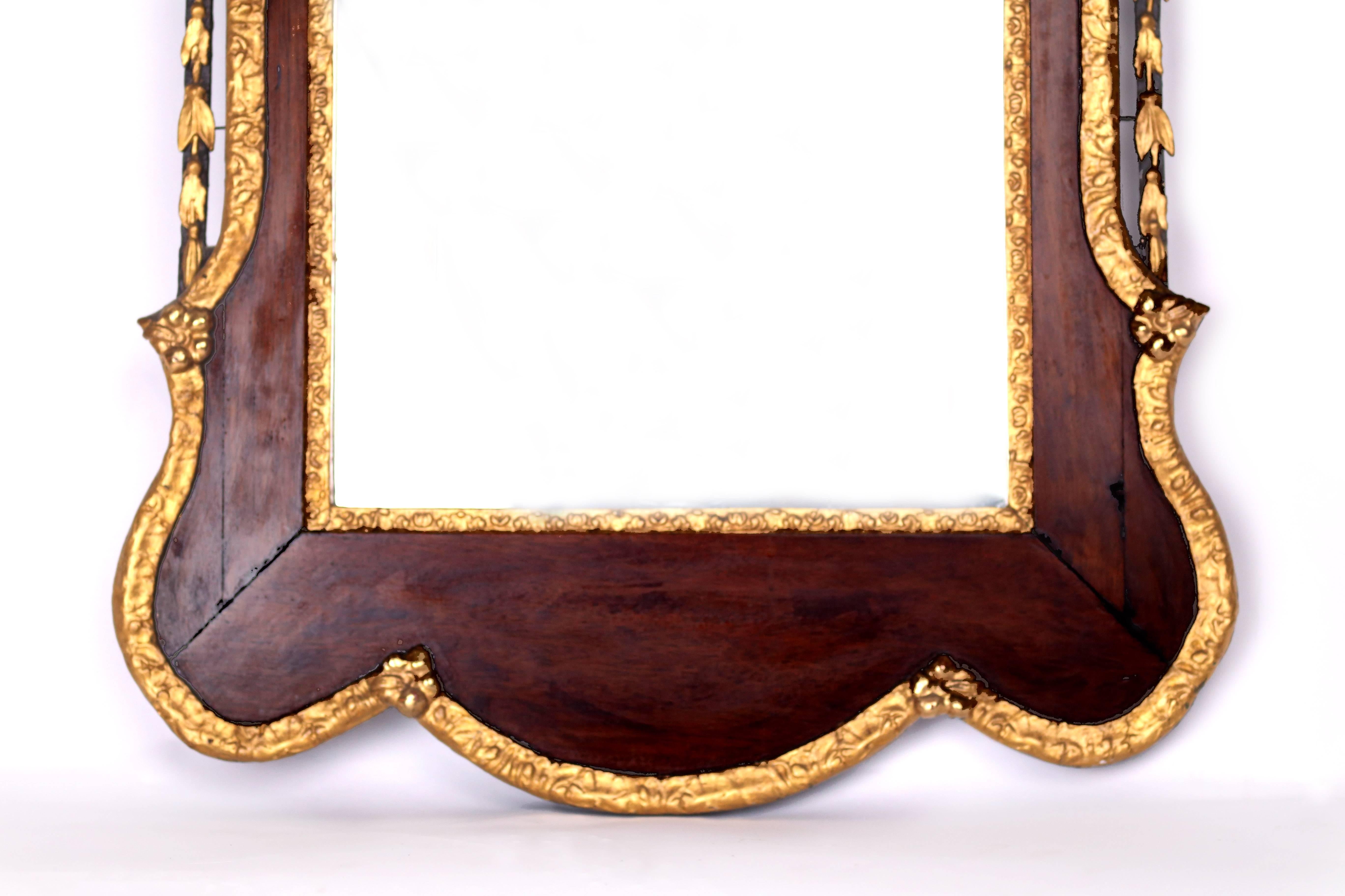 Late 19th Century 19th Century Centennial Mahogany and Gilt Chippendale Mirror