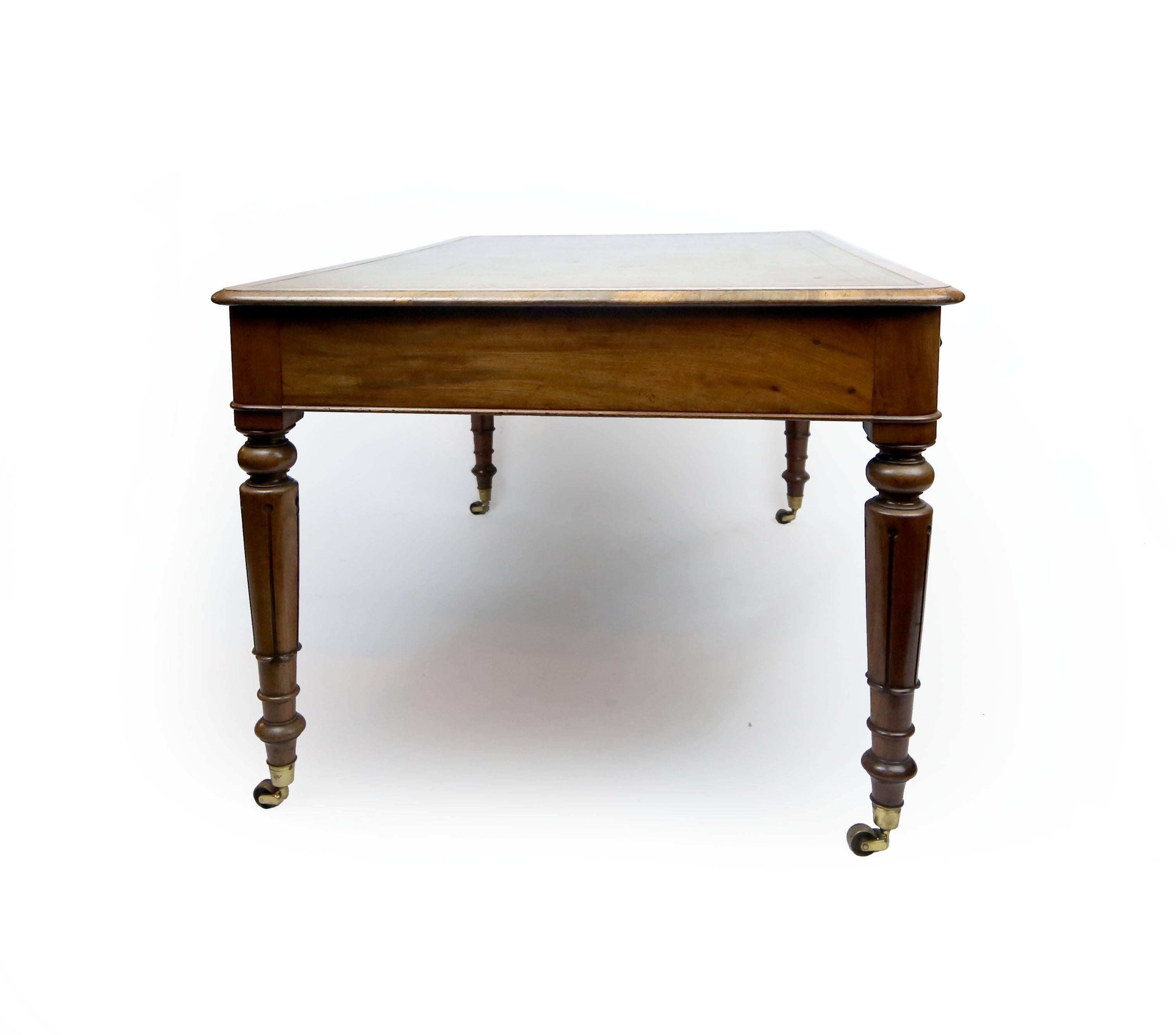 William IV Early 19th Century Regency Mahogany Partners Desk