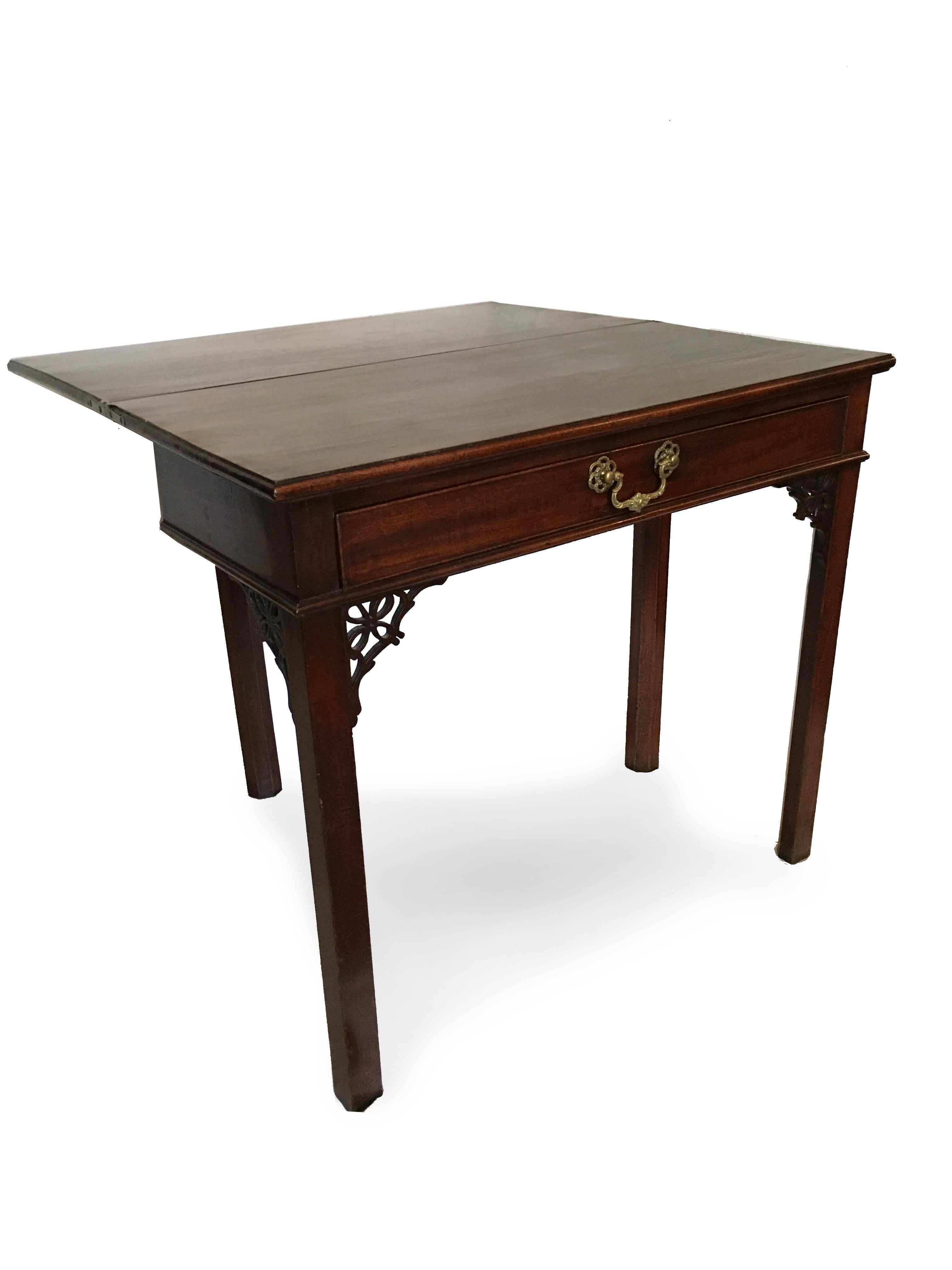 English 18th Century Chippendale Mahogany Card Table