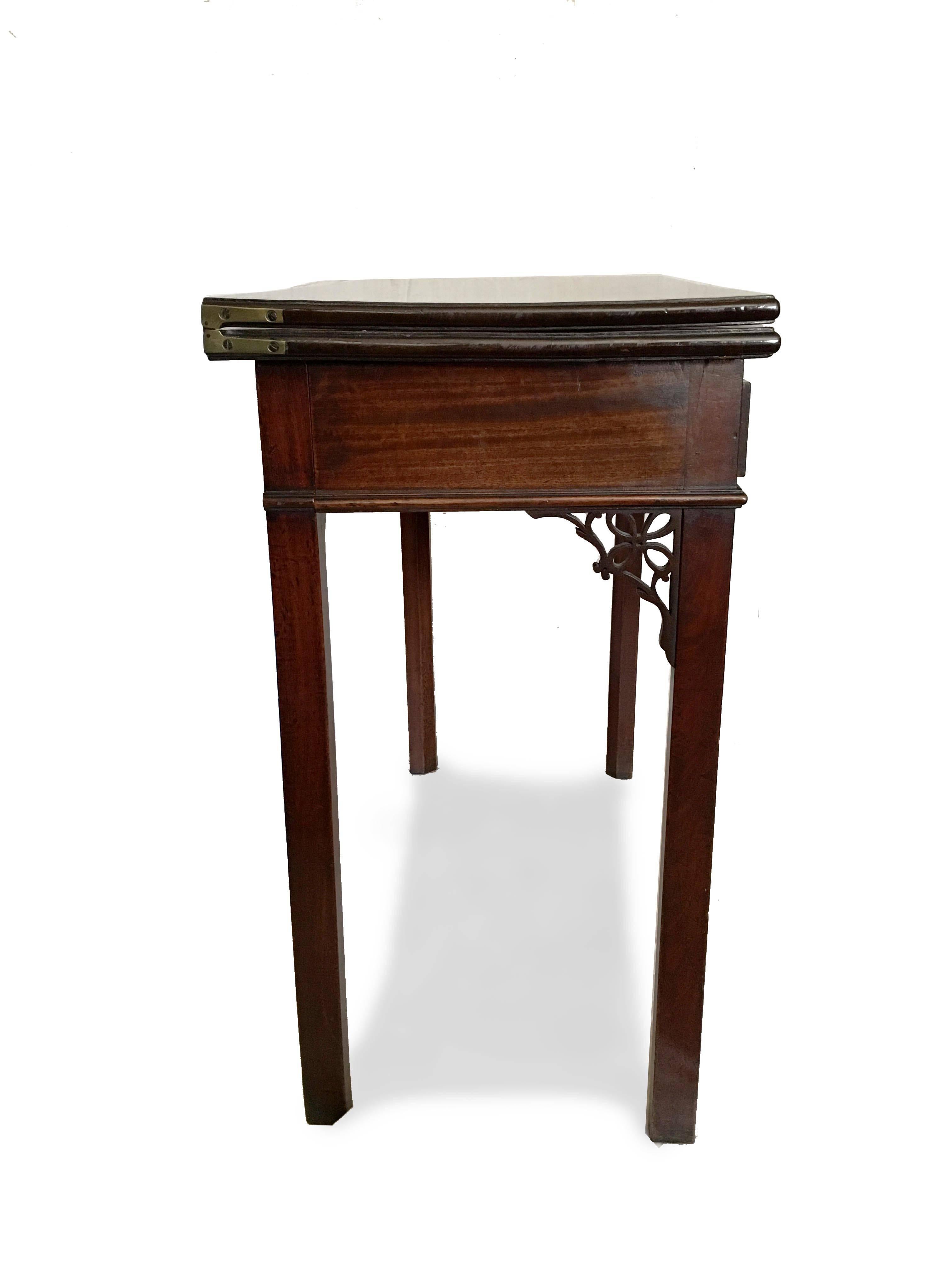 George III 18th Century Chippendale Mahogany Card Table