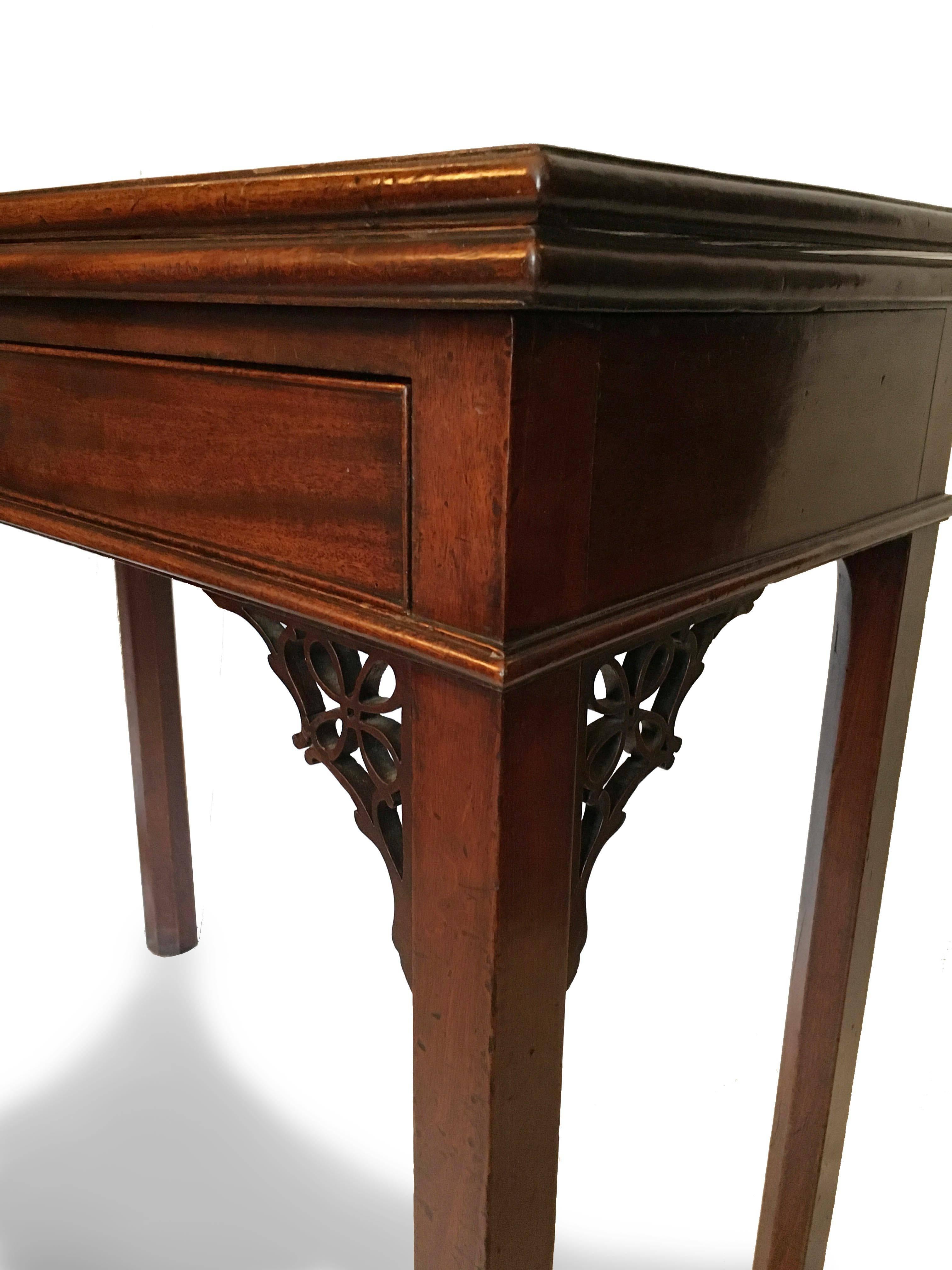 18th Century Chippendale Mahogany Card Table 1