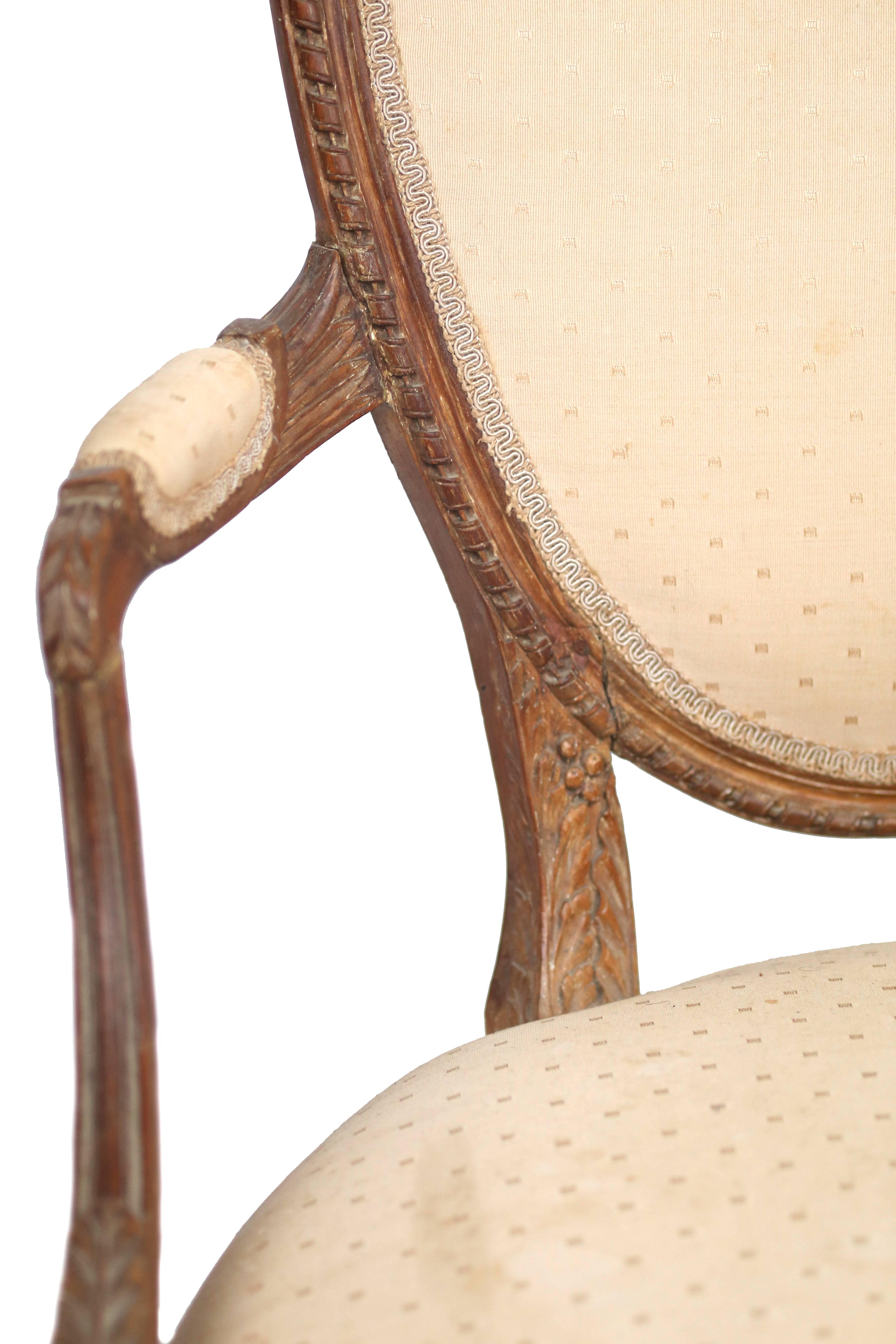 Pair of Early 20th Century Italian Hepplewhite Shieldback Chairs 1
