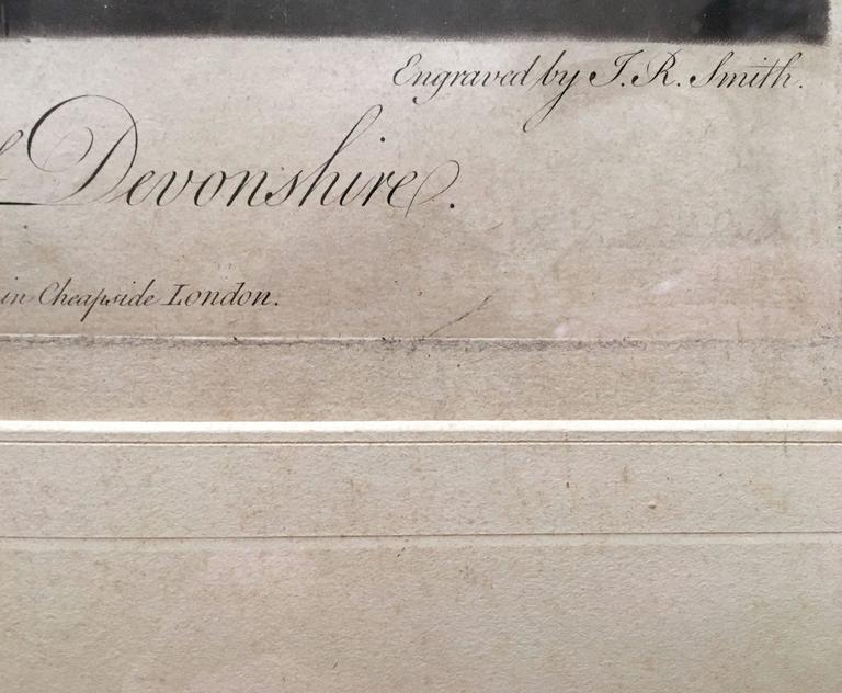 18th Century Portrait Engraving of the Duke of Devonshire after Joshua Reynolds In Good Condition For Sale In Brooklyn, NY