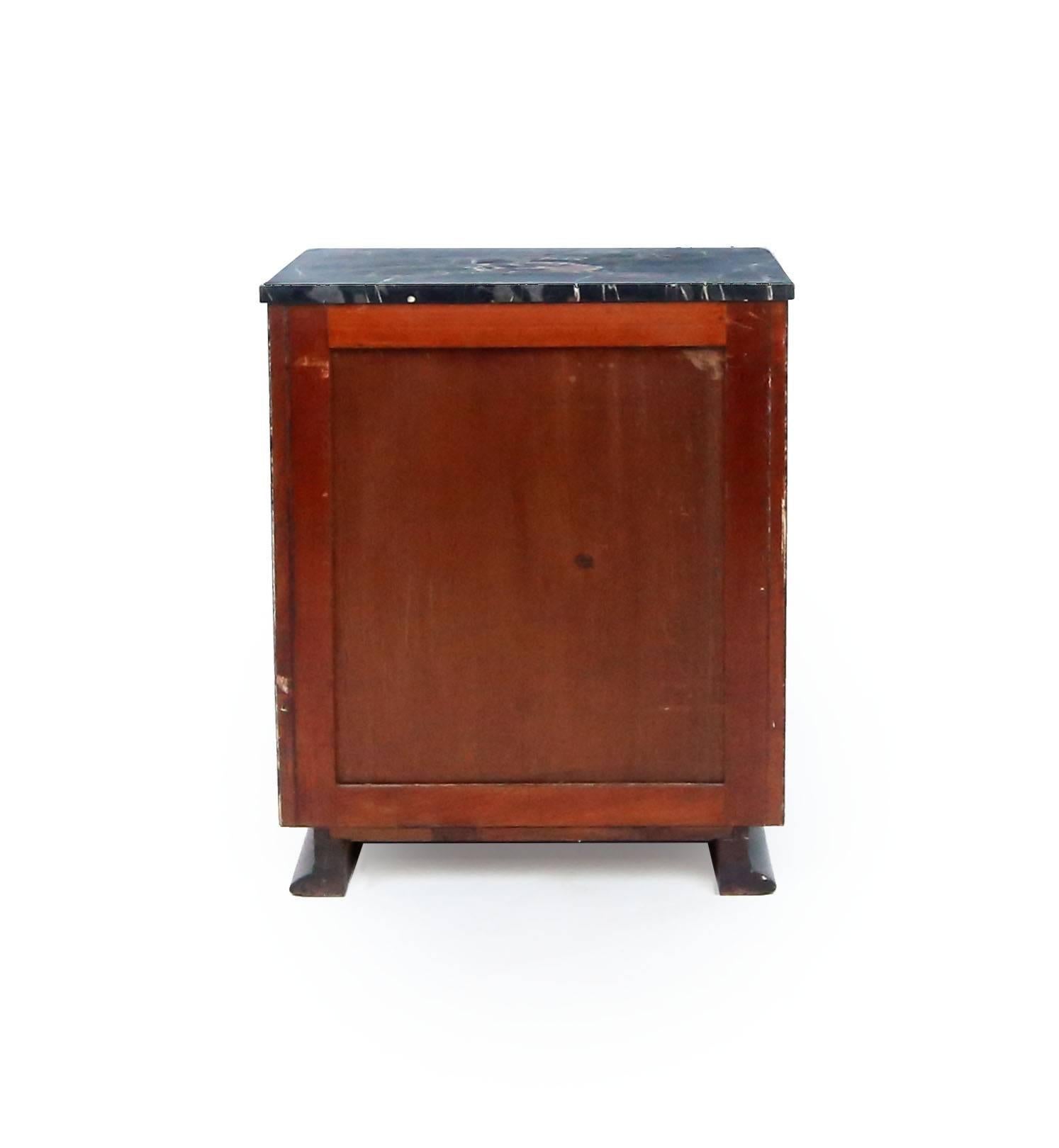Early 20th Century French Art Deco Rosewood Cabinet with Portoro Marble Top 3