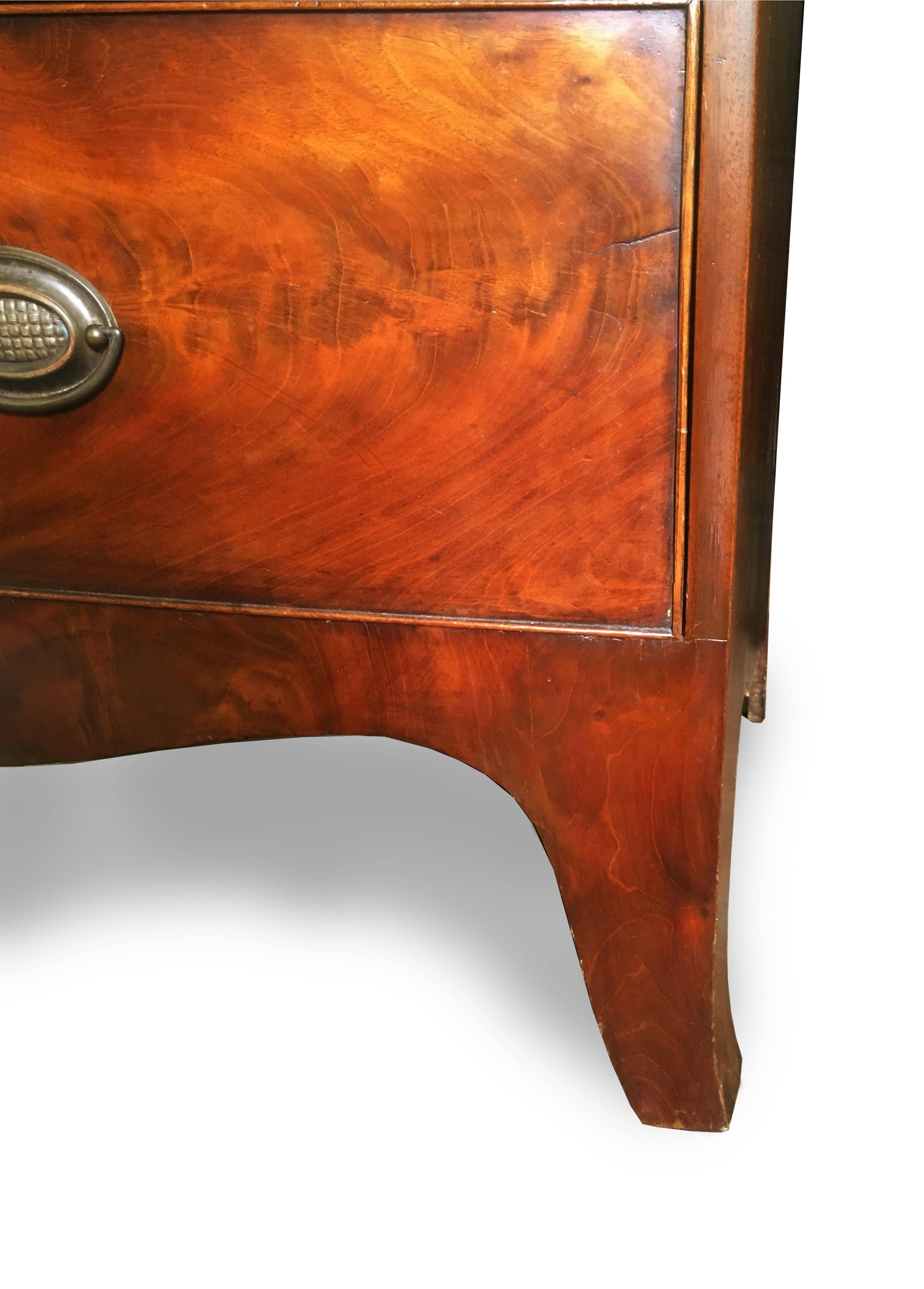 Hepplewhite Late 18th Century Georgian Bow Front Chest in Flame Mahogany