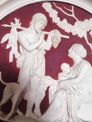 Late 19th Century Neoclassical Bisque Wall Roundel Plaque Relief
