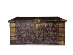 19th Century Teak Brass-Studded Zanzibar Chest
