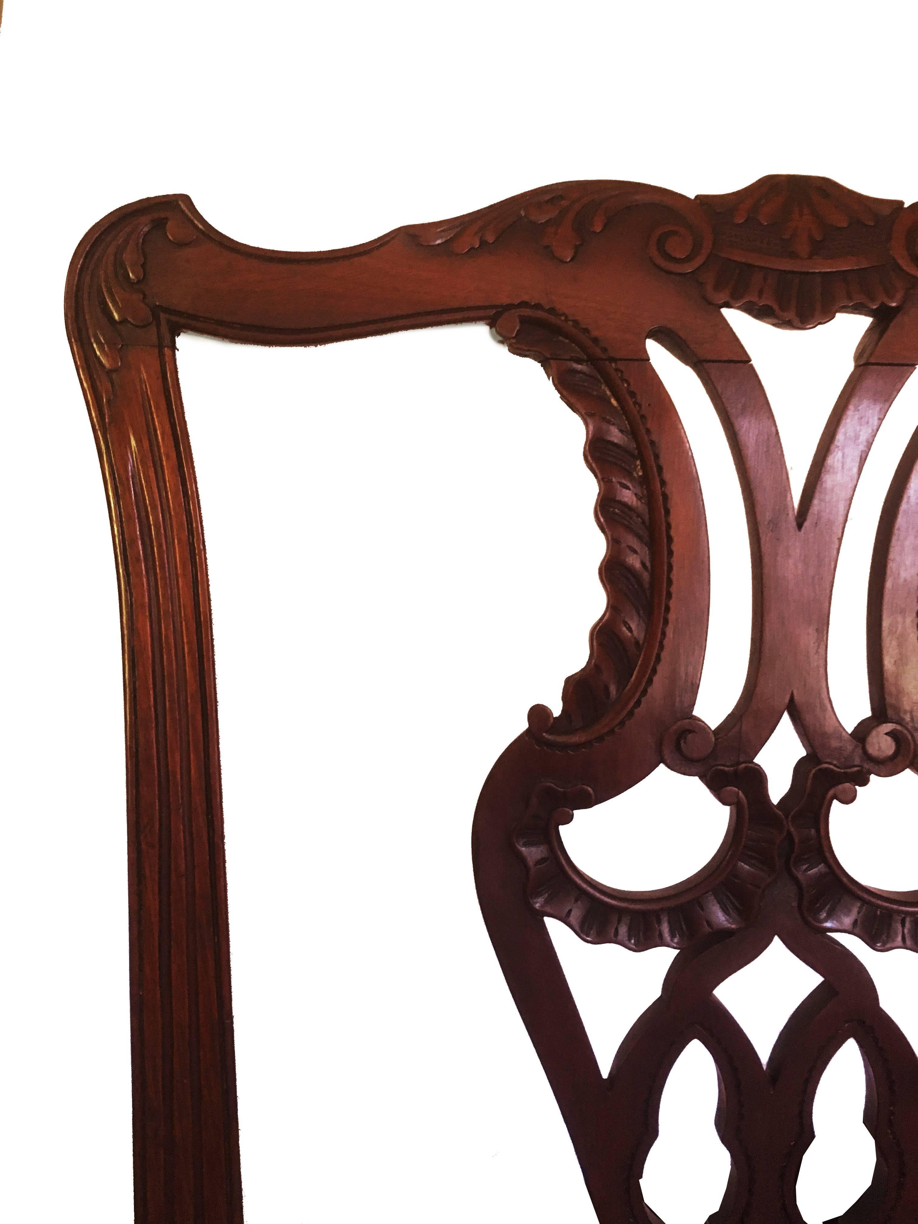 18th Century English Chippendale Mahogany Side Chair In Excellent Condition In Brooklyn, NY