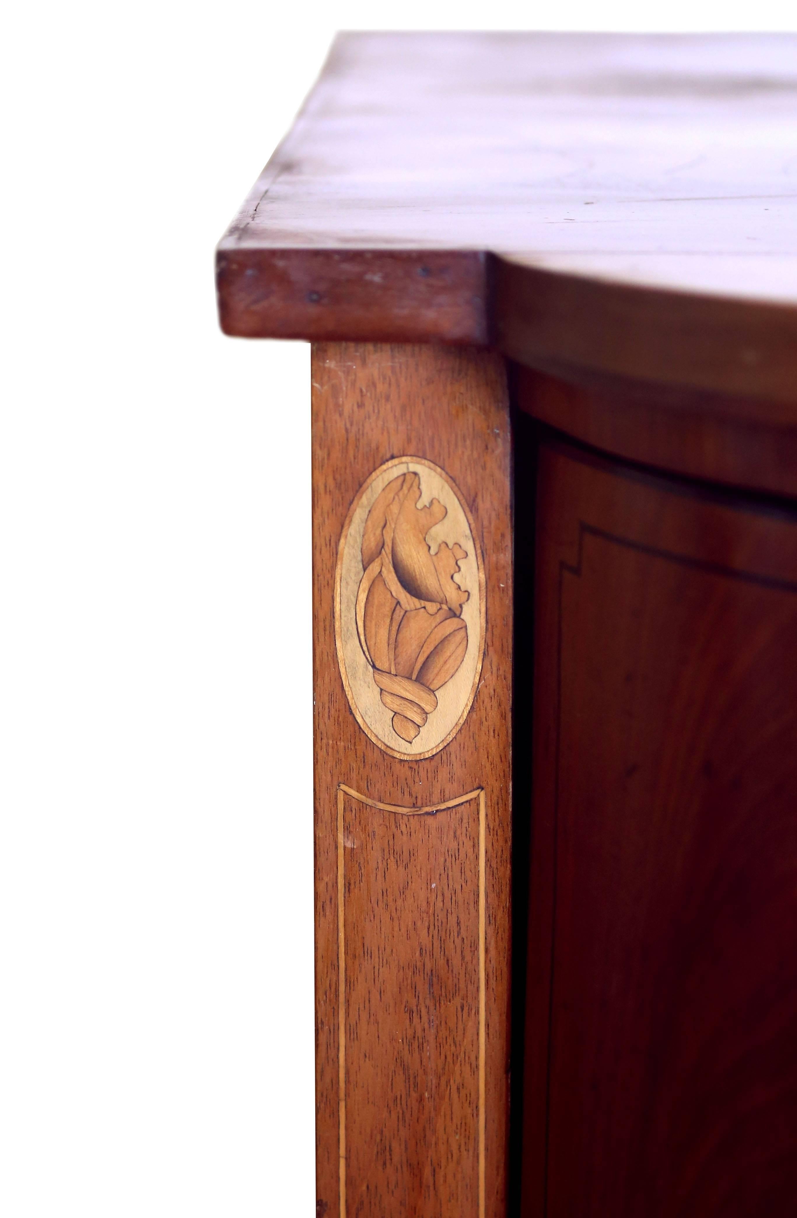 Boxwood 18th Century Scottish Hepplewhite Mahogany Inlaid Sideboard