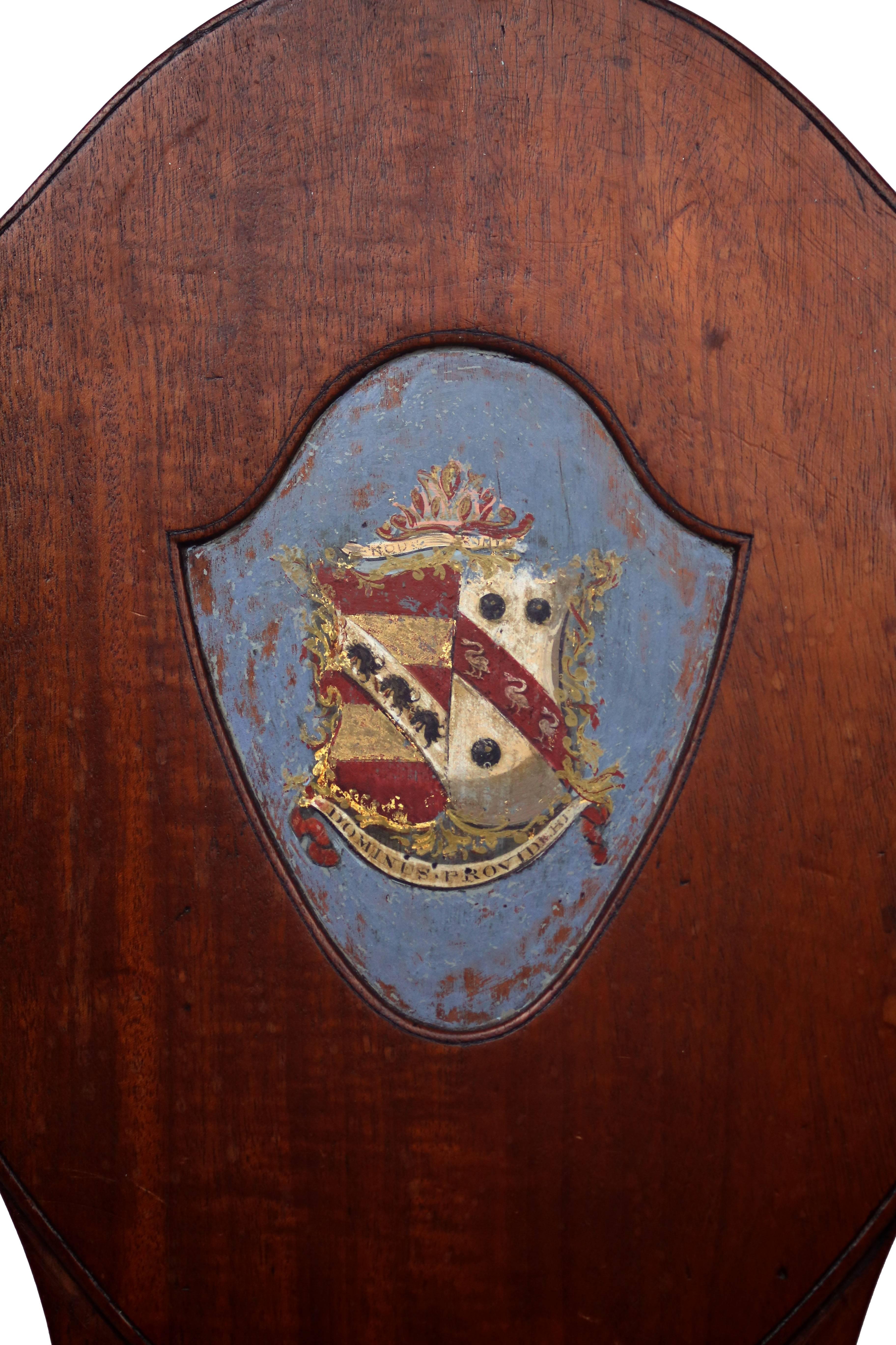 Scottish Late 18th Century Shield Back Hall Chair For Sale