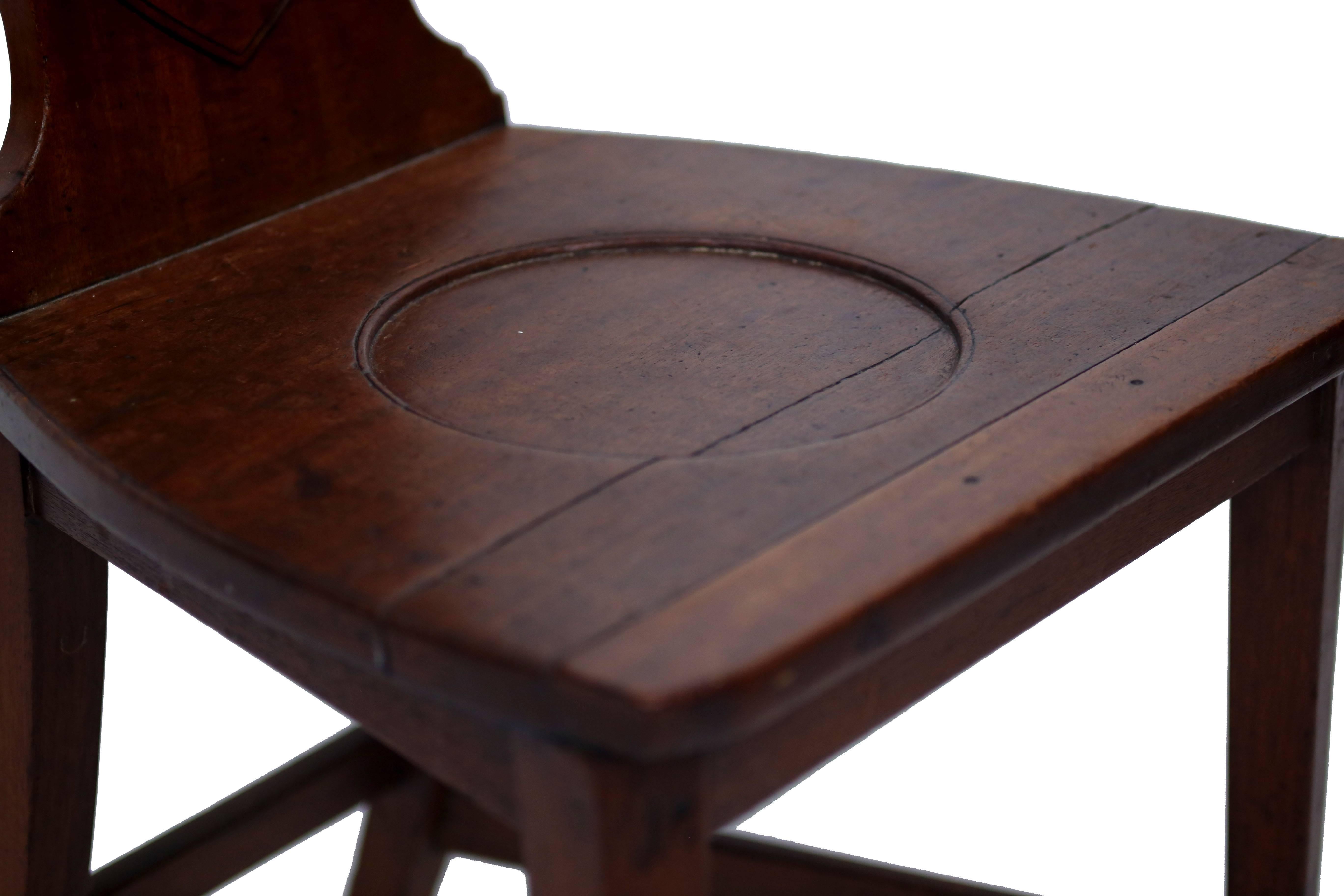 Hall Chair mit Schilfrohrrücken aus dem späten 18. Jahrhundert (Mahagoni) im Angebot