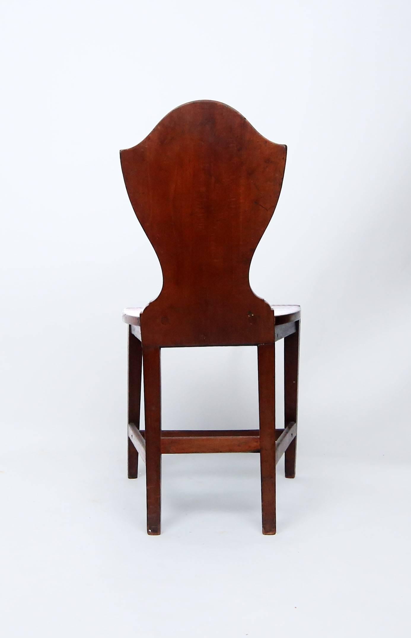 Hall Chair mit Schilfrohrrücken aus dem späten 18. Jahrhundert (Hepplewhite) im Angebot