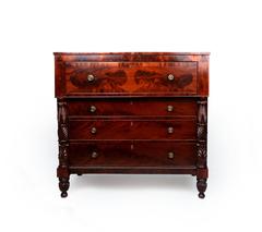 Early 19th Century Federal Flame Mahogany Bachelor's Chest
